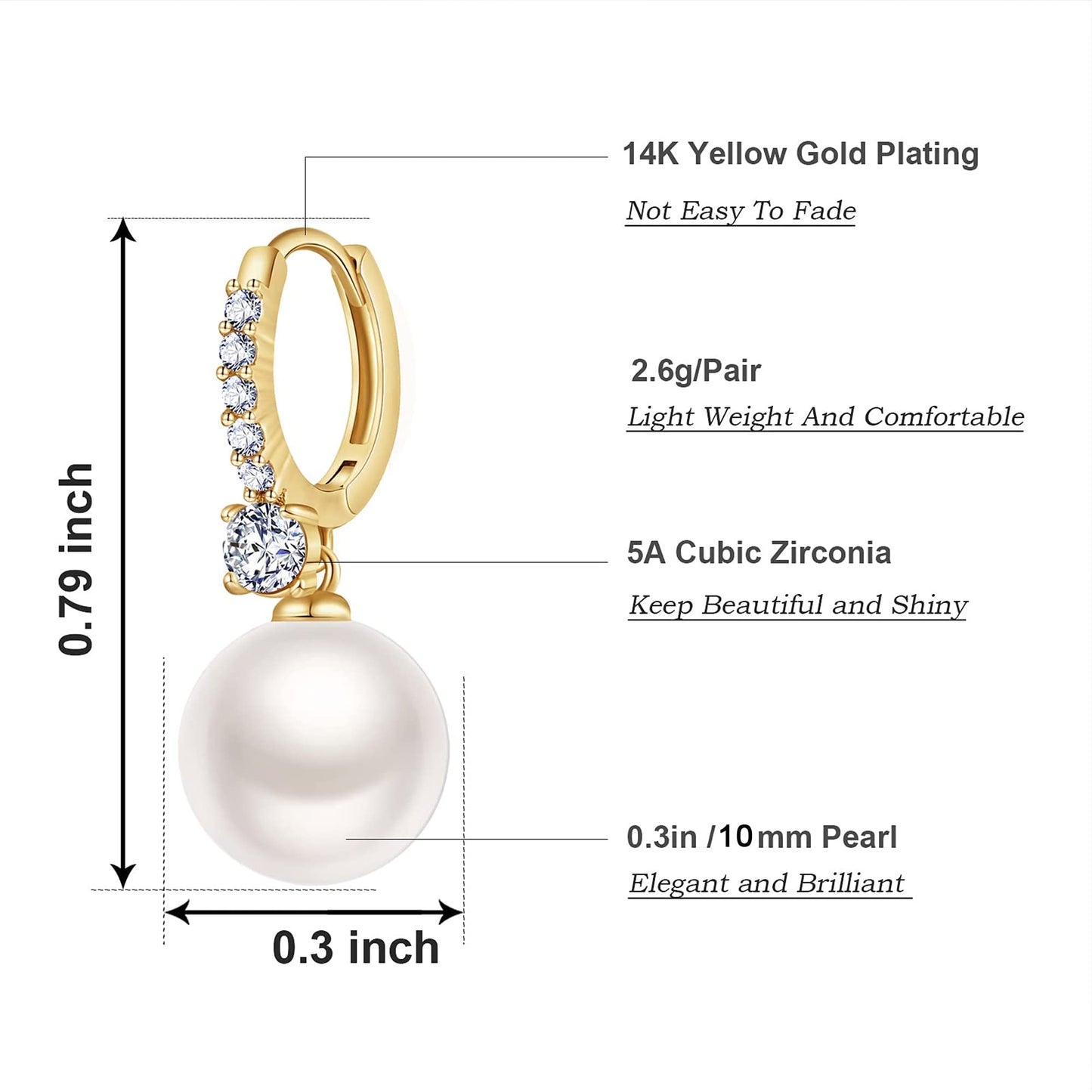 EPIRORA Sterling Silver Stud Earrings for Women Men - 3 Pairs 3mm Tiny Ball Stud Earrings Round CZ Earrings Pearl Earrings Set Cartilage Small Tragus Earrings