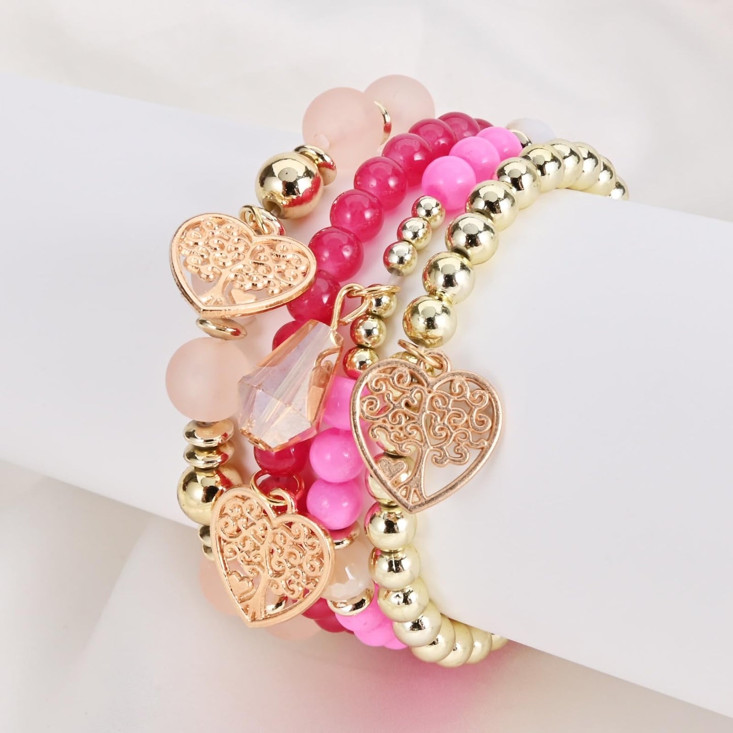 Handmade 6mm Semi-Precious Gemstone Round Bead Stretch Bracelet, 7" Unisex