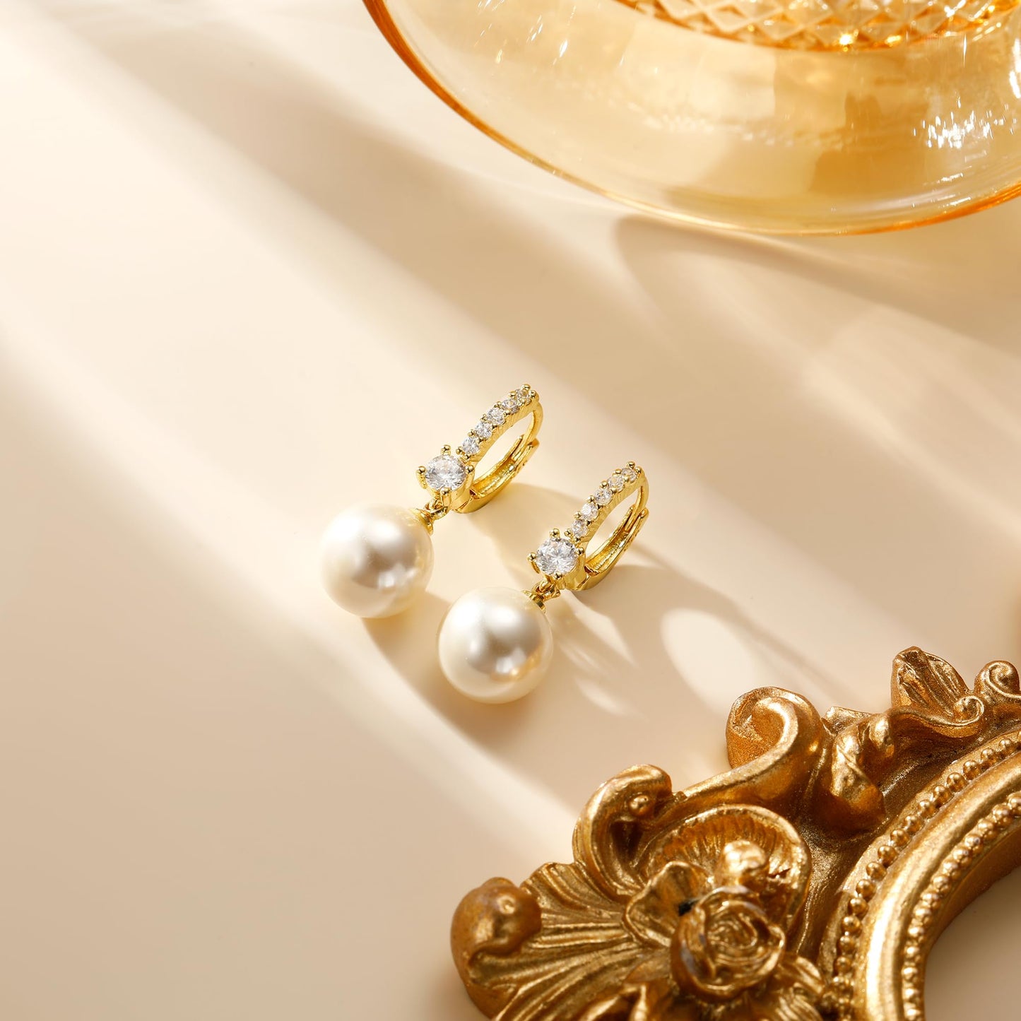 EPIRORA Sterling Silver Stud Earrings for Women Men - 3 Pairs 3mm Tiny Ball Stud Earrings Round CZ Earrings Pearl Earrings Set Cartilage Small Tragus Earrings