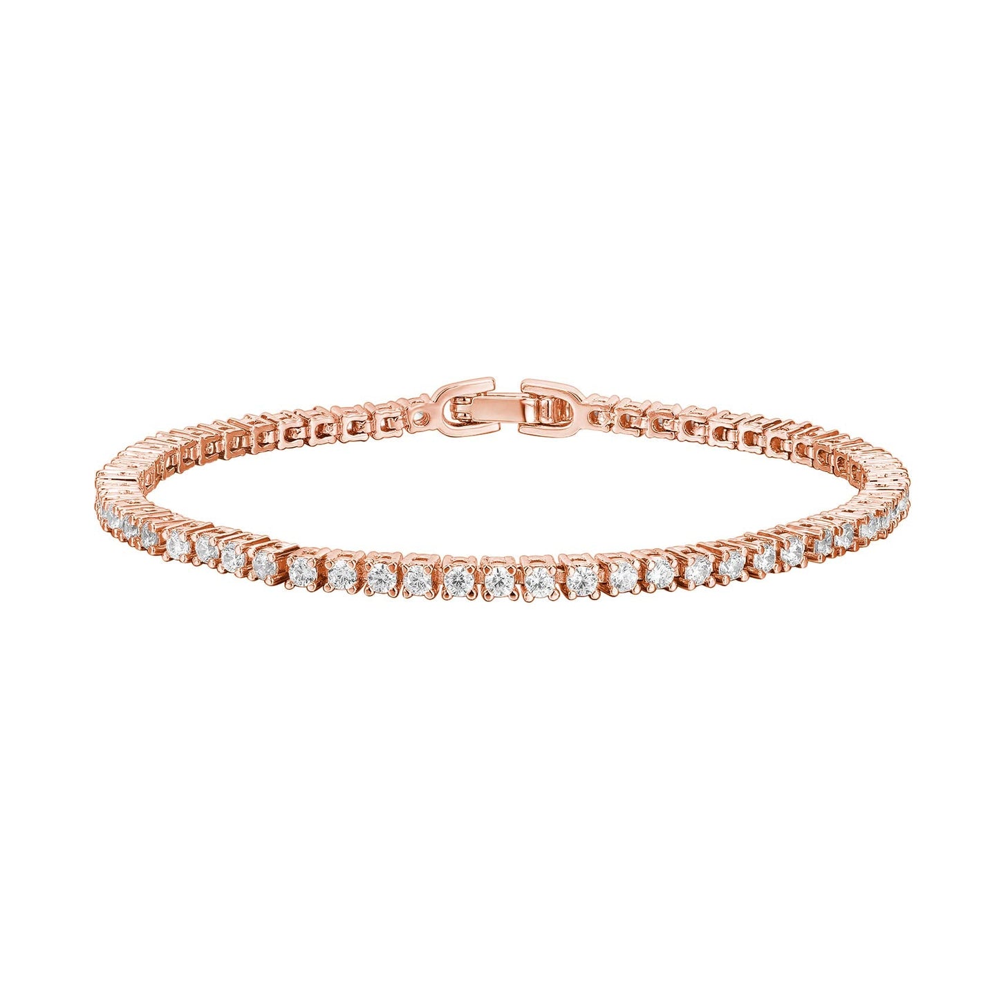 14K Gold Plated 4mm Cubic Zirconia Tennis Bracelet for Women, Classic Gold Bracelet, 6.5"-7.5"