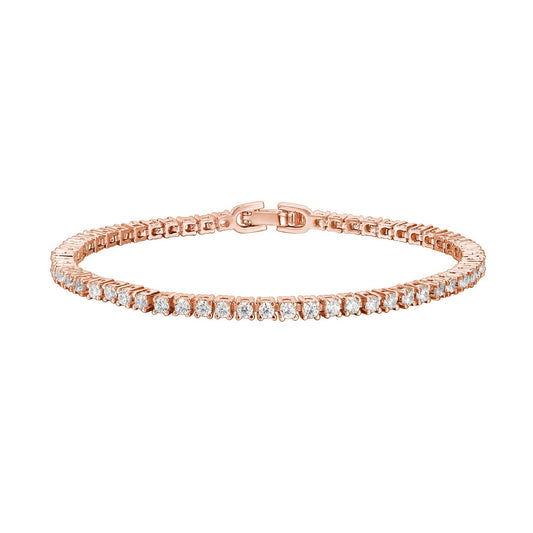 14K Gold Plated 4mm Cubic Zirconia Tennis Bracelet for Women, Classic Gold Bracelet, 6.5"-7.5"