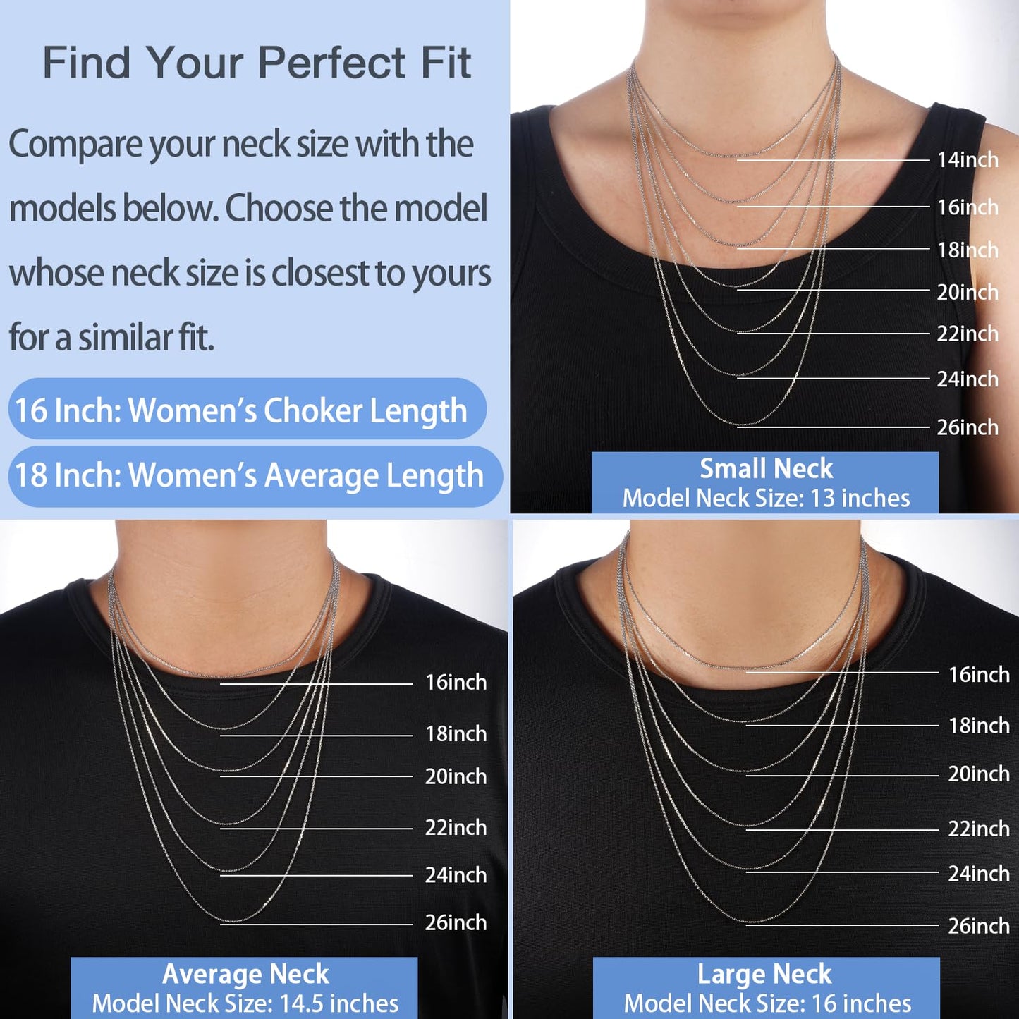 18K Gold Plated 925 Sterling Silver 1.1mm Cable Chain Necklace for Women, Thin Dainty and Sturdy, 14"-24" Adjustable