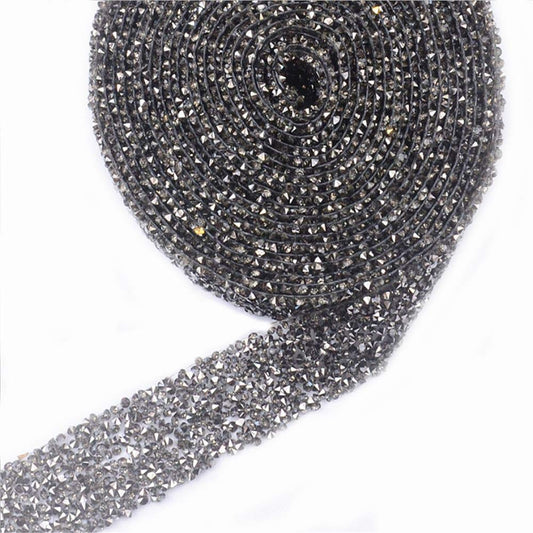 10 Yards 2mm Crystal AB Rhinestone Trim Close Chain for Sewing, Crafts, Wedding & Party Decorations