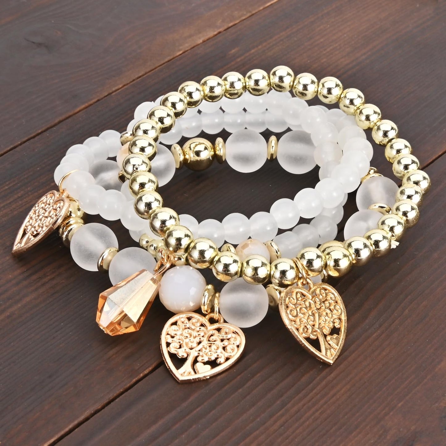 Handmade 6mm Semi-Precious Gemstone Round Bead Stretch Bracelet, 7" Unisex