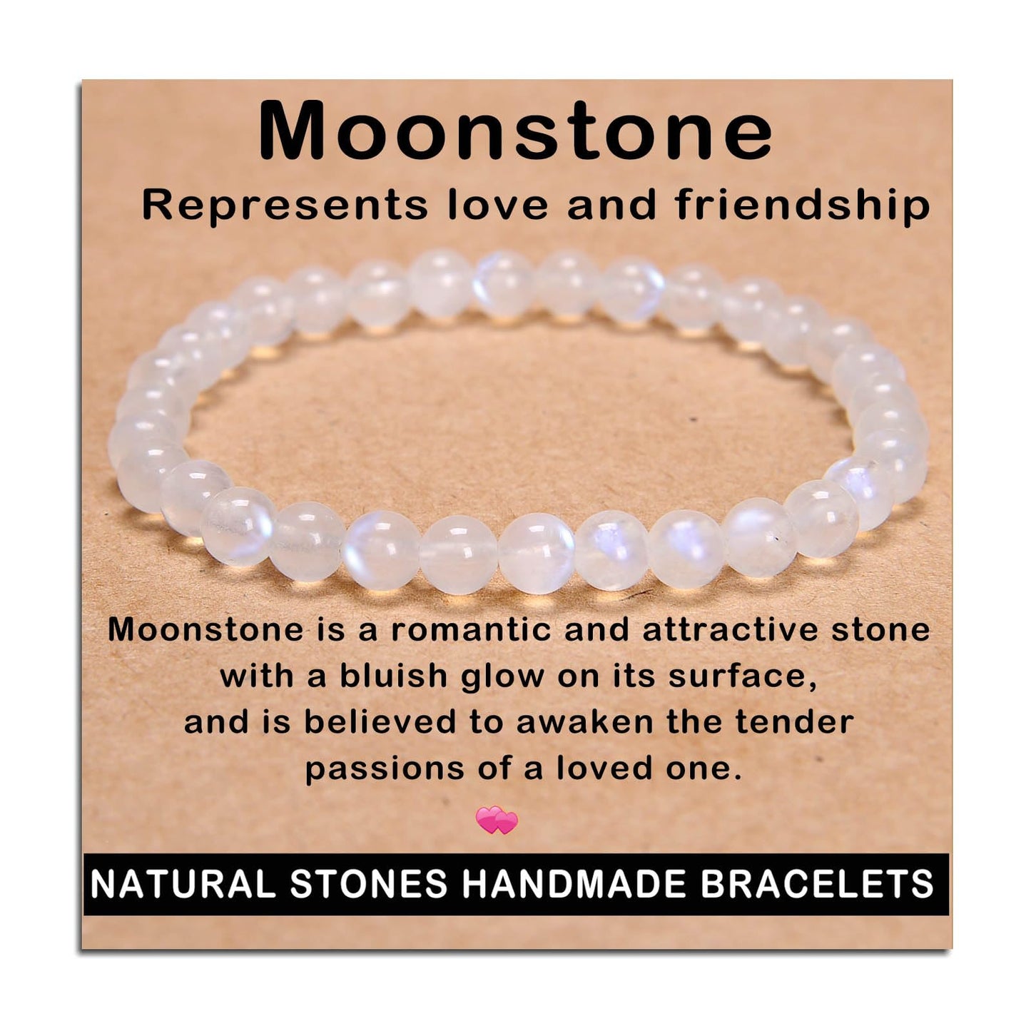 12 PCS Gemstone 8mm Round Beaded Bracelet Set – Healing Crystal Stone Stretch Bracelets for Women and Men, Elastic Round Beads Jewelry