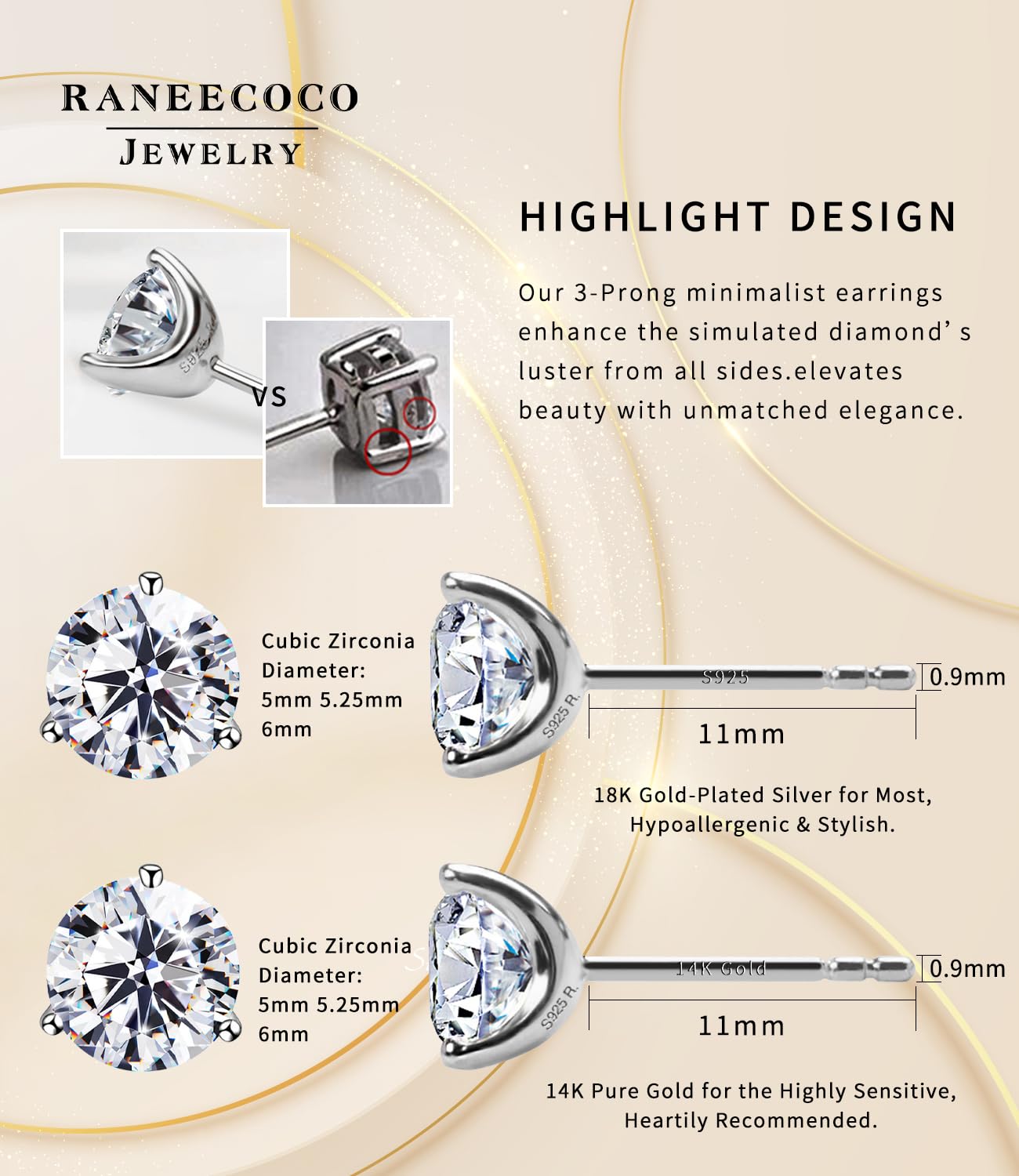 316L Surgical Stainless Steel Huggie Hoop Earrings, 6-14mm Hypoallergenic Hinged Sleeper Hoops for Men & Women