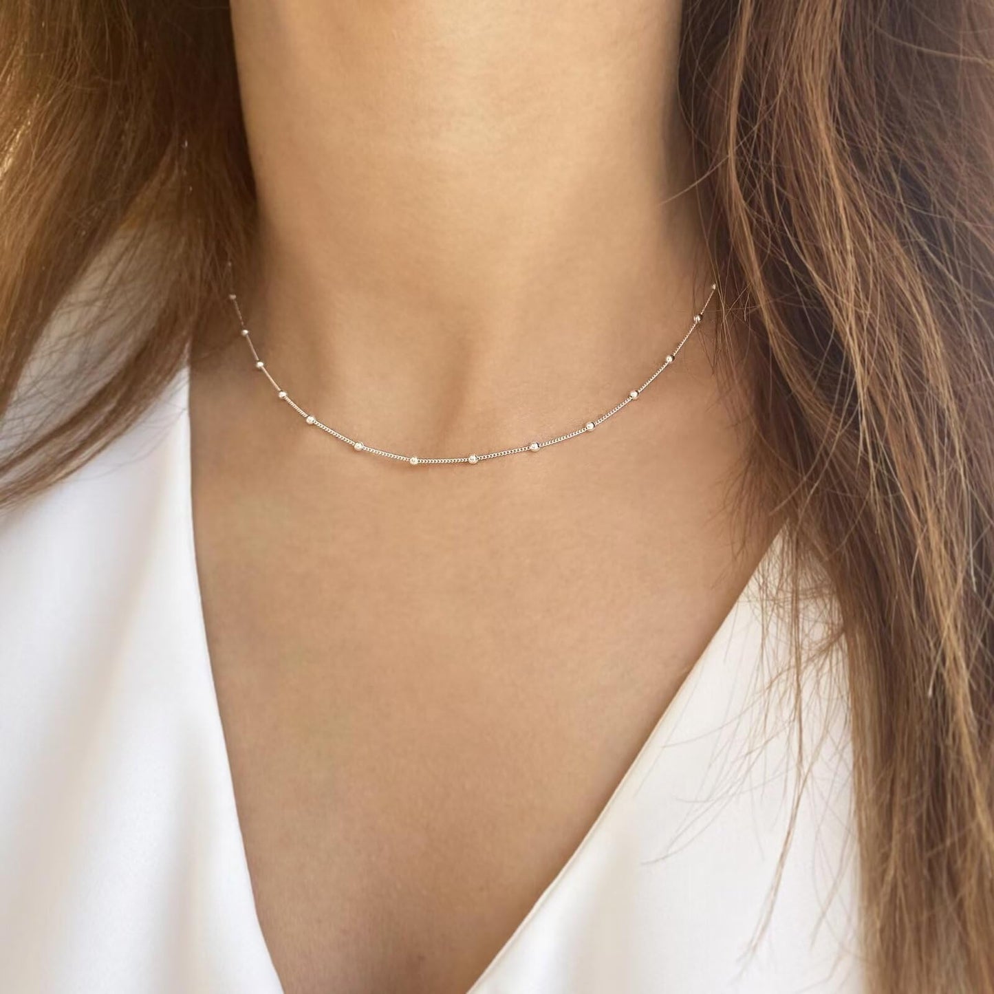 Layered Initial Necklace for Women and Teens, Dainty Gold or Silver A-Z Letter Stack, Personalized Birthday Jewelry Gift