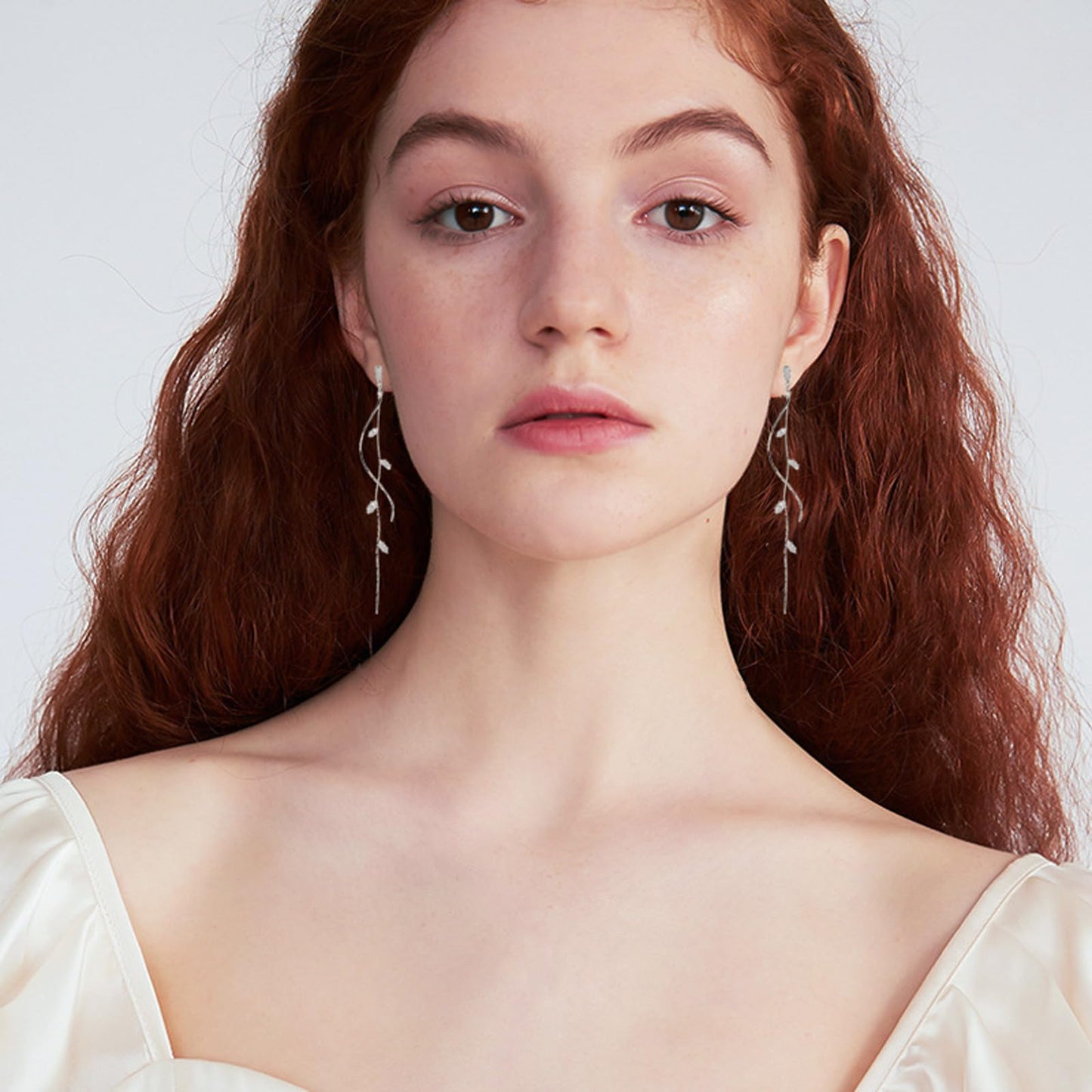 Sterling Silver Cubic Zirconia Drop Dangle Earrings for Women, Long Infinity Leverback CZ Earrings for Jewelry Gifts