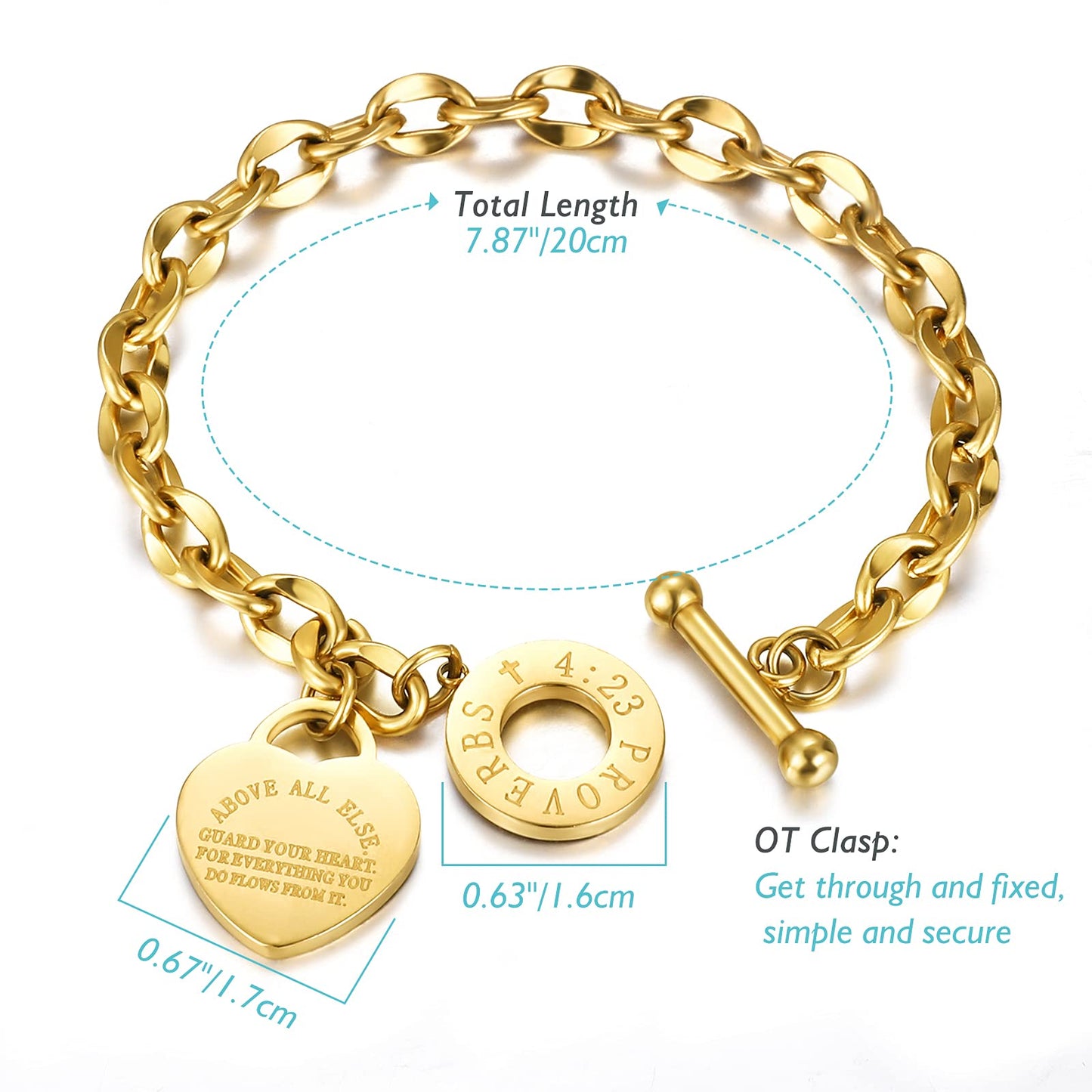 Sterling Silver Heart Clasp Snake Chain Bracelet, Compatible with Charms, Gift for Her with Gift Box