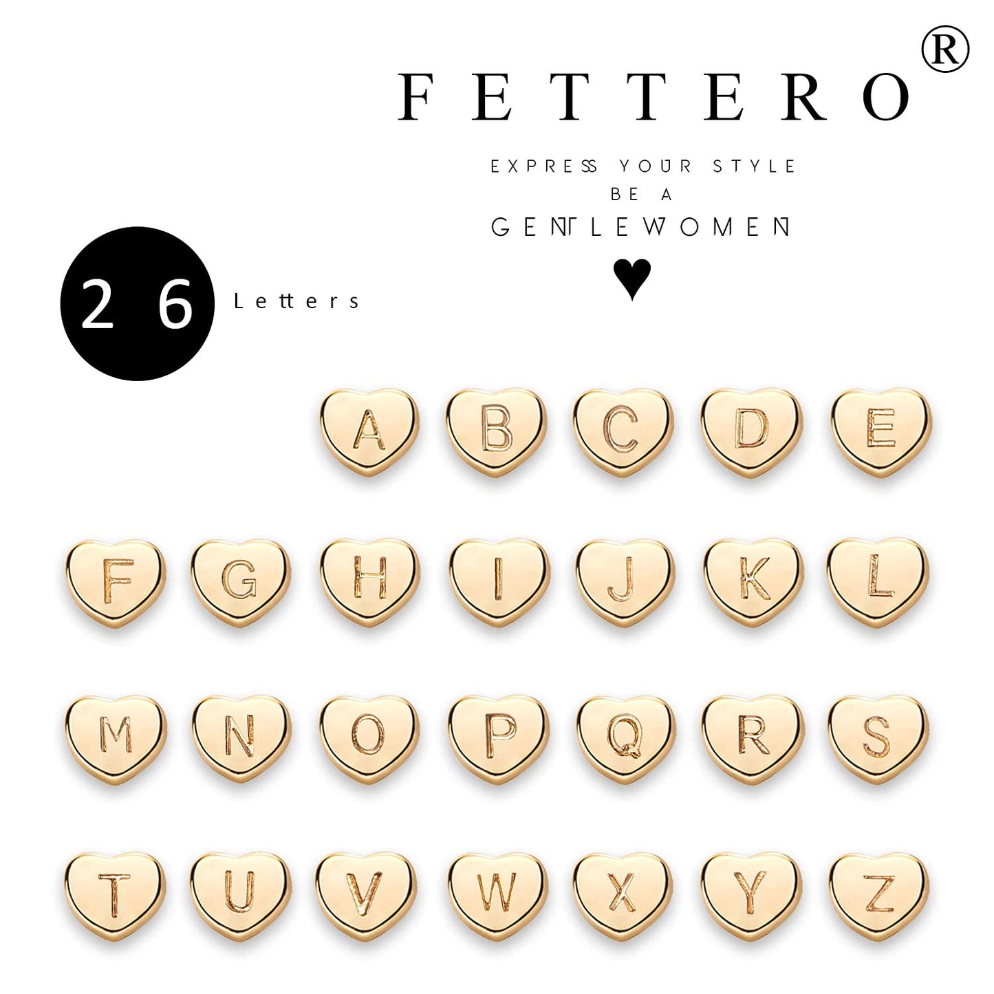 14K Gold Plated Initial Necklace for Women, Round A-Z Letter Monogram Pendant on Figaro Chain