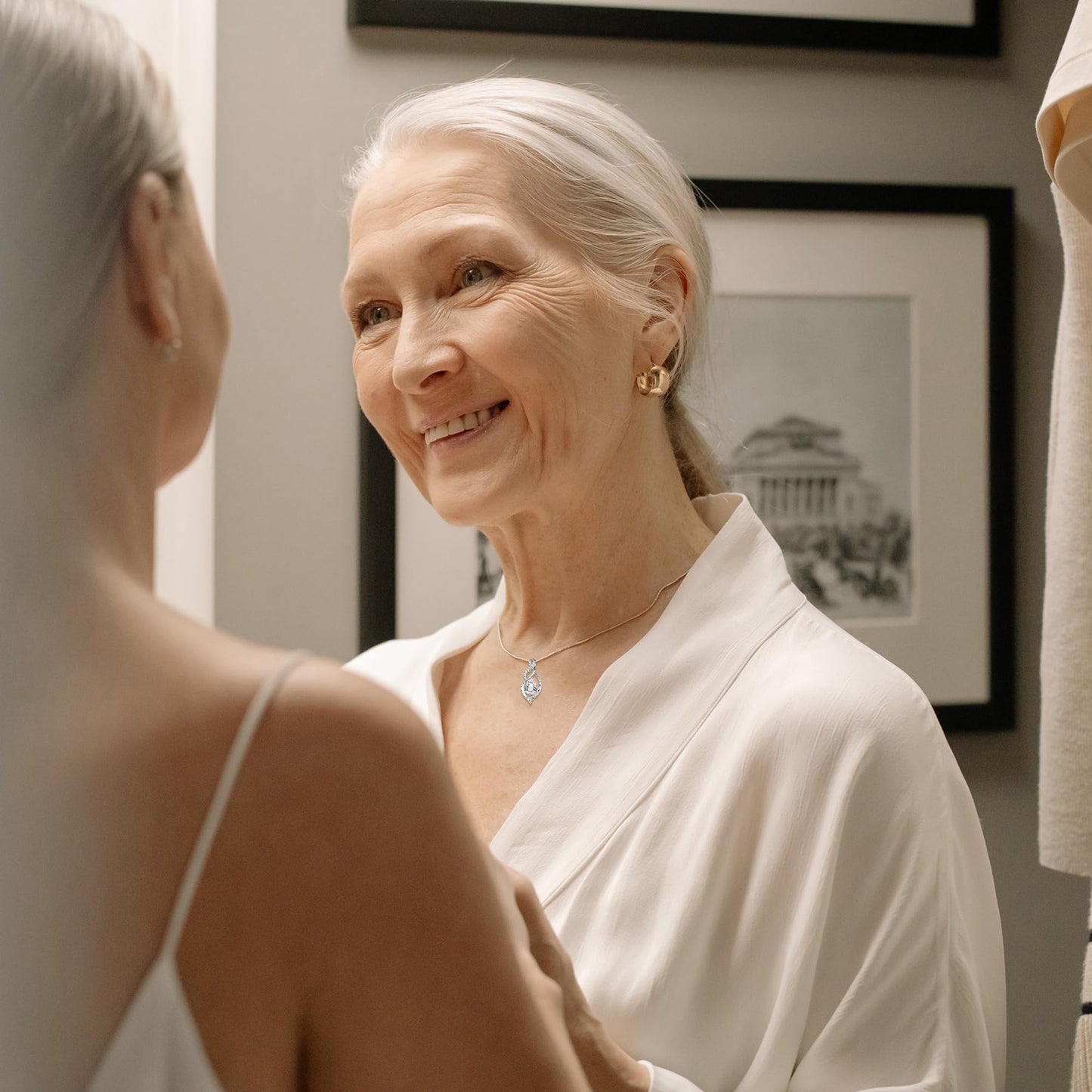 S925 Sterling Silver Birthstone Teardrop Necklace, Infinity Love Pendant, 16"+2" Birthday Gift for Women and Mom