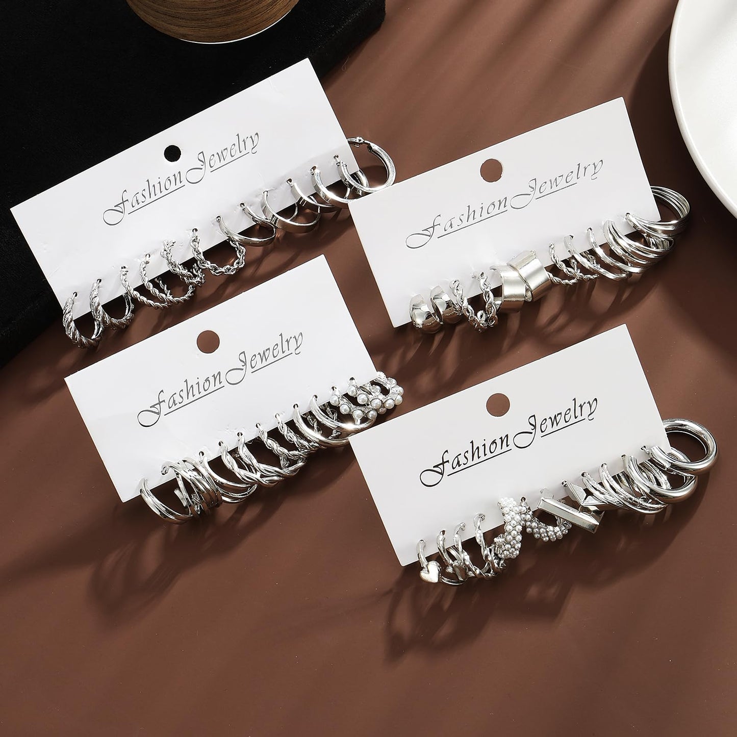 24 Pairs Gold Hoop Earrings Set for Women, Hypoallergenic Chunky Twisted & Open Hoops, Dangle Jewelry Gift for Birthday & Christmas