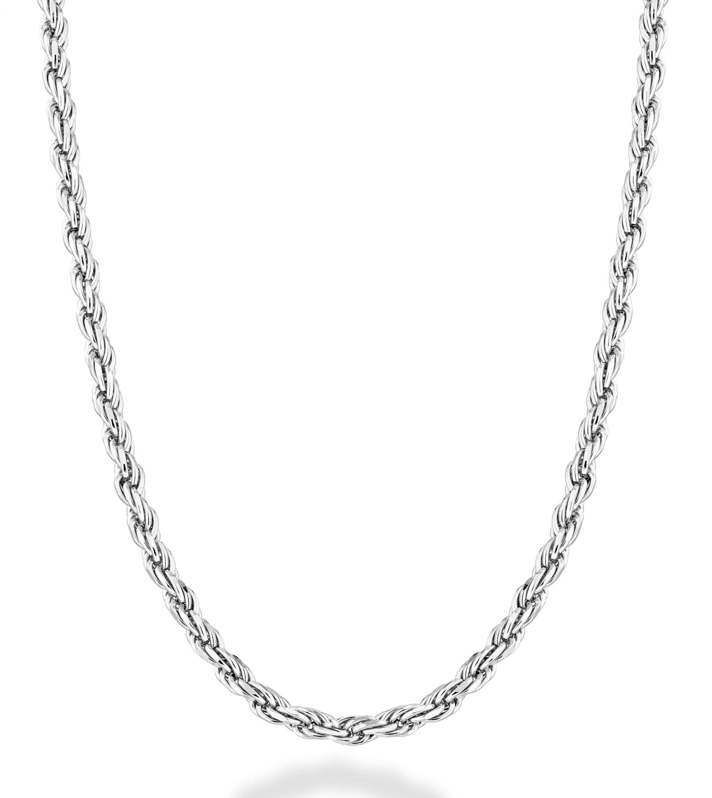 Italian 925 Sterling Silver 5mm Diamond-Cut Figaro Link Chain Necklace for Women & Men