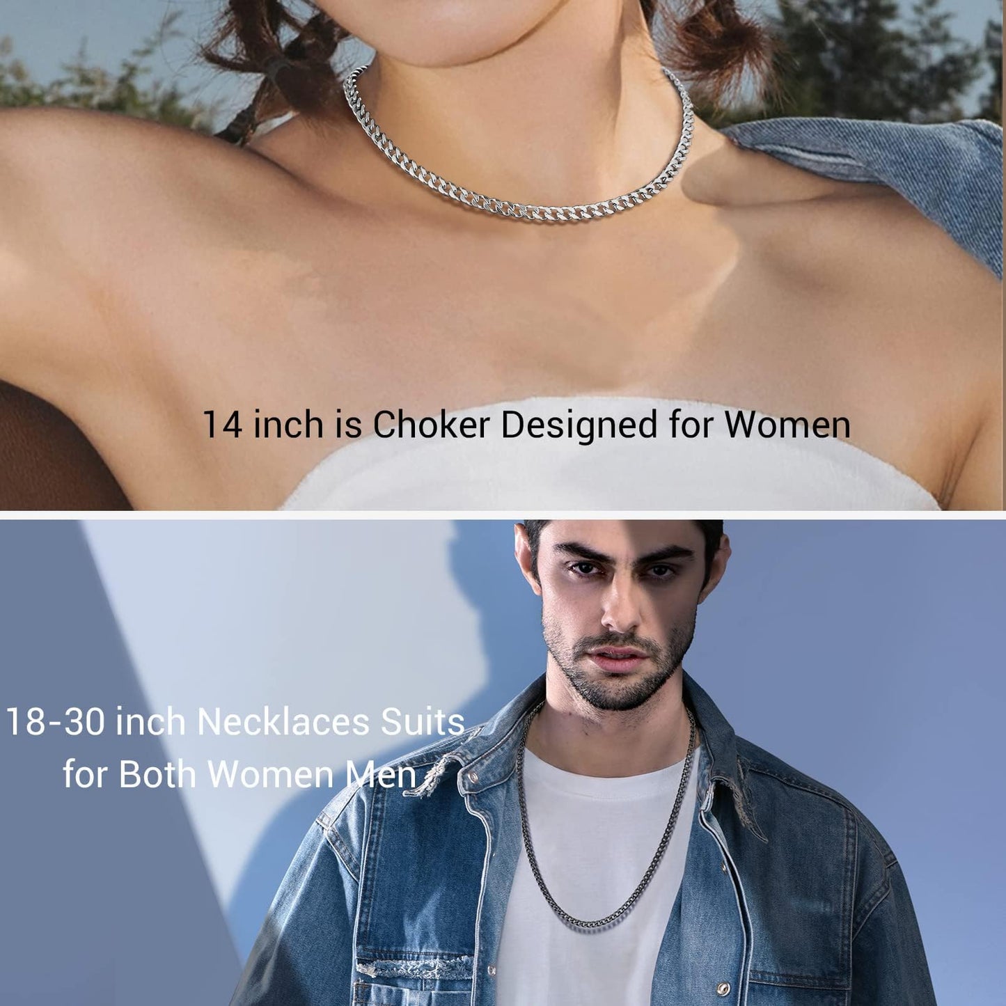 18K Gold Over Sterling Silver 1mm Box Chain Necklace, Italian Made Rose Gold Chain for Women and Men