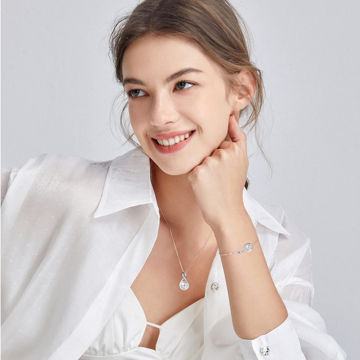 Sterling Silver Birthstone Infinity Pendant Necklace, Dainty 16"+2" Extendable Chain, Jewelry Gift for Women