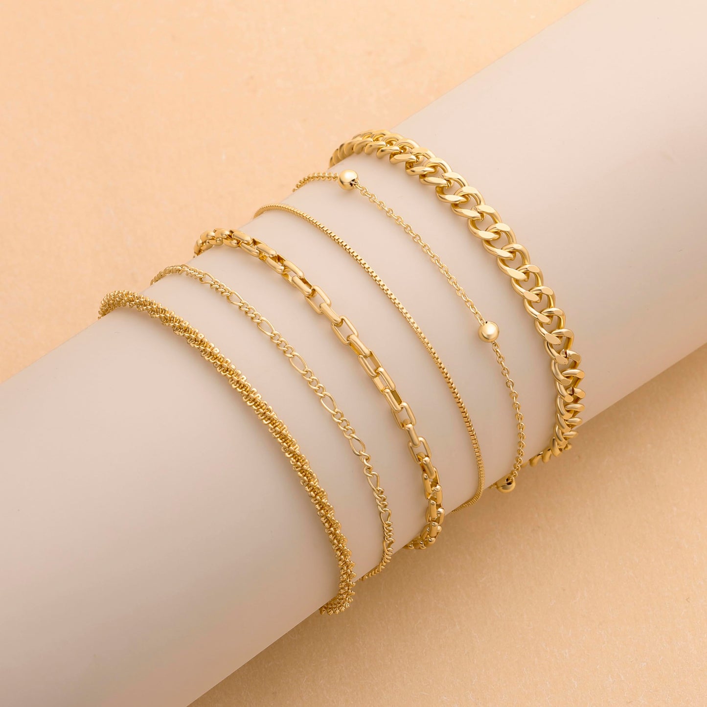 Bohemian Bracelet Set for Women, 6 Stackable Multi-Color Stretch Bracelets, Dainty Boho Hippie Jewelry