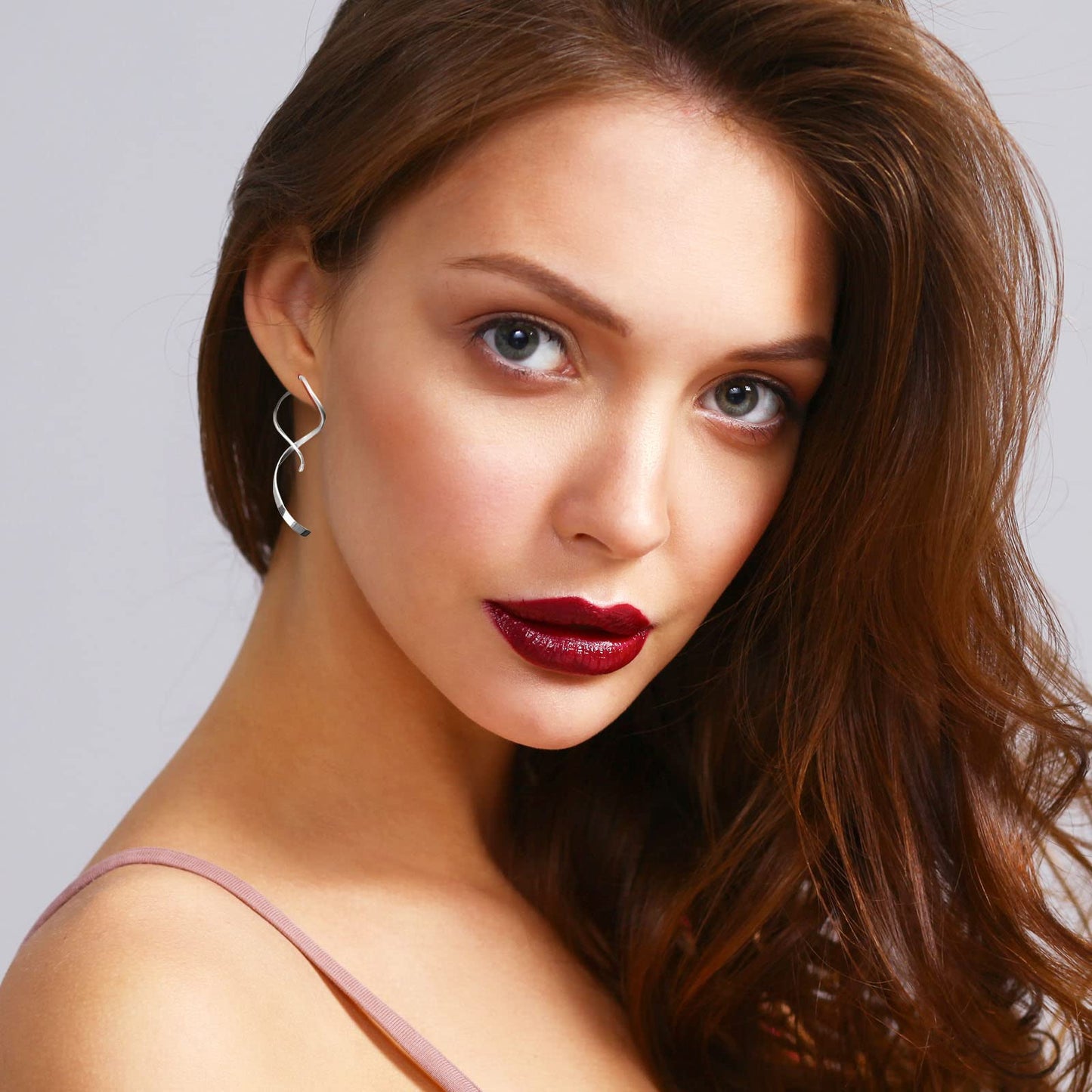 925 Sterling Silver Hoop Earrings with 7.5-8mm White Freshwater Cultured Pearl Dangle for Women