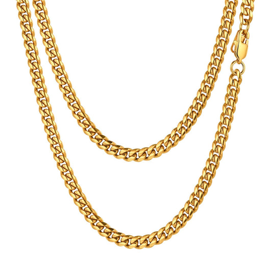 18K Gold Over Sterling Silver 1mm Box Chain Necklace, Made in Italy, Rose Gold Chain for Women and Men