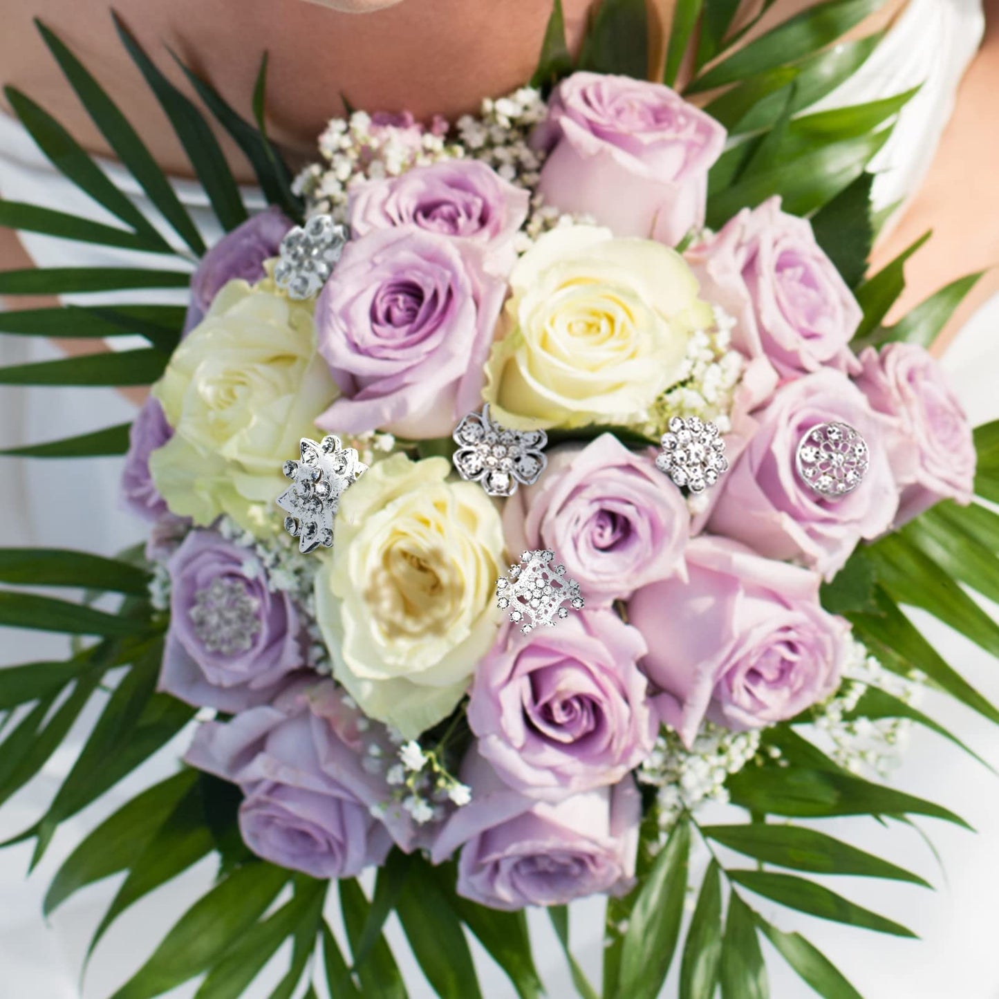 Wedding Bridal Crystal Rhinestone Bouquet Brooch & Shawl Pin for Women