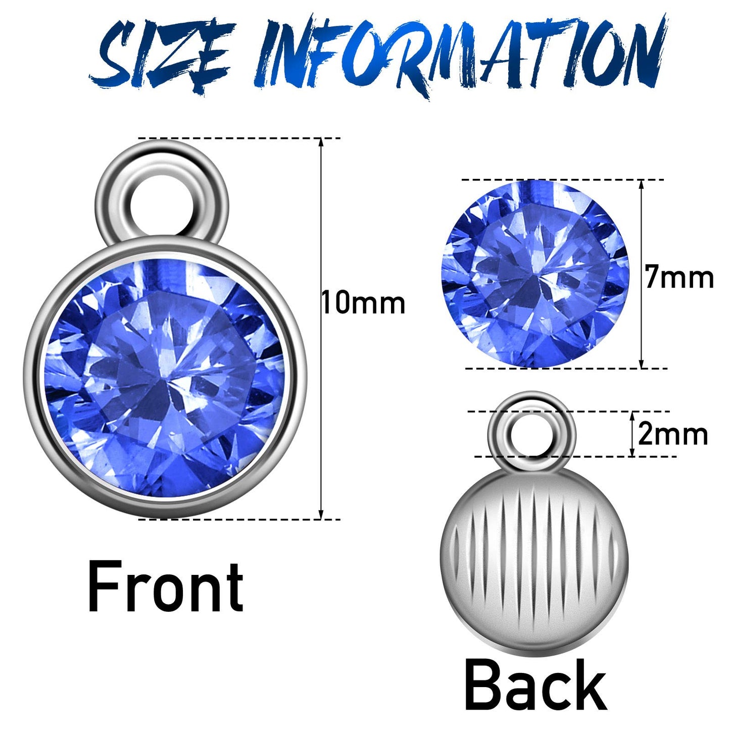 108pcs Crystal Birthstone Charms with Rings, 7mm Round Beads in 12 Colors for DIY Jewelry Making Supplies