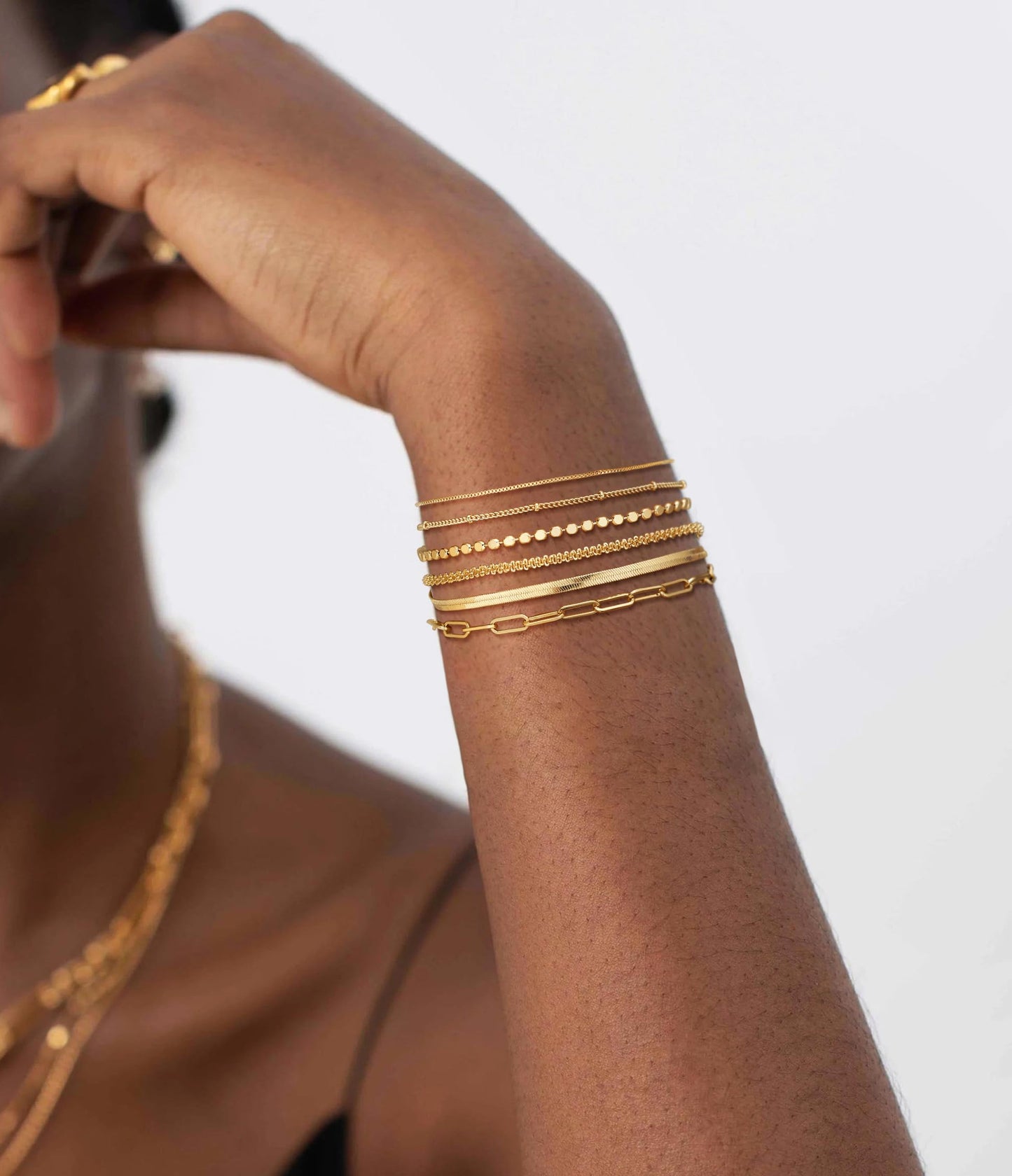 Bohemian Bracelet Set for Women, 6 Stackable Multi-Color Stretch Bracelets, Dainty Boho Hippie Jewelry