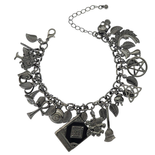 14K Gold Plated Chain Link Bracelet for Women, 7"+2" Extender, Love Lock Design with Crystal, Heart, Key, and Lock Charms