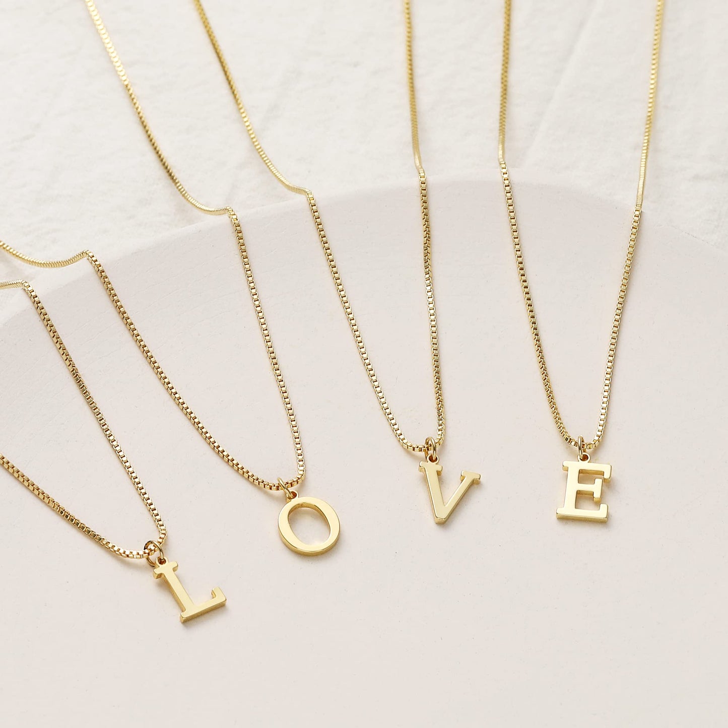 Gold Initial Necklace for Women, Dainty A-Z Letter Pendant Choker, Personalized Monogram Name Jewelry Gift