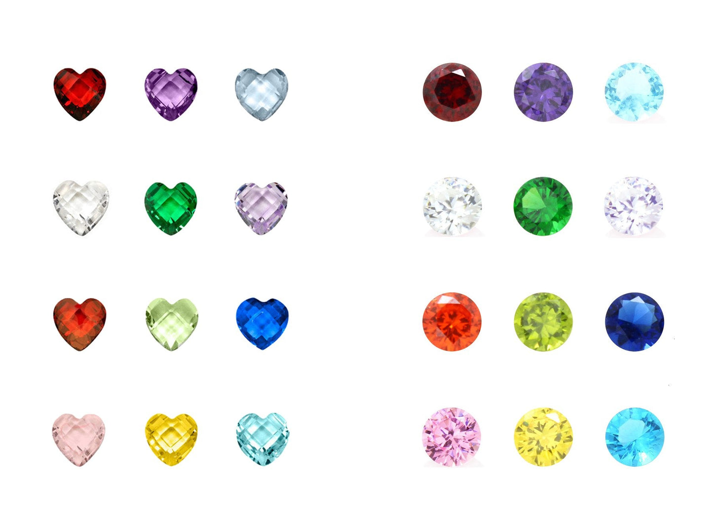 96pcs Birthstone Charms, 5mm Crystal Pendants for Floating Memory Lockets, Bracelets, and Necklaces