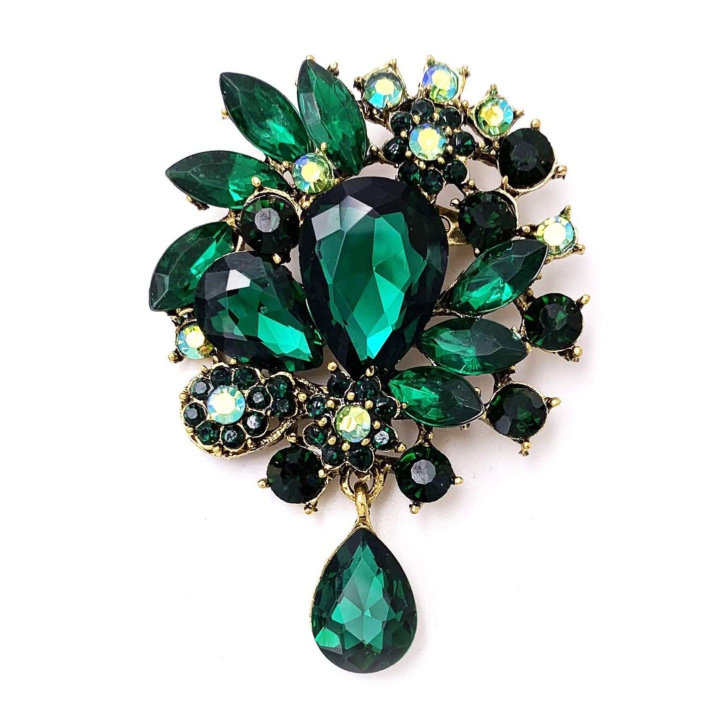 Wedding Bridal Crystal Rhinestone Bouquet Brooch Pin for Women