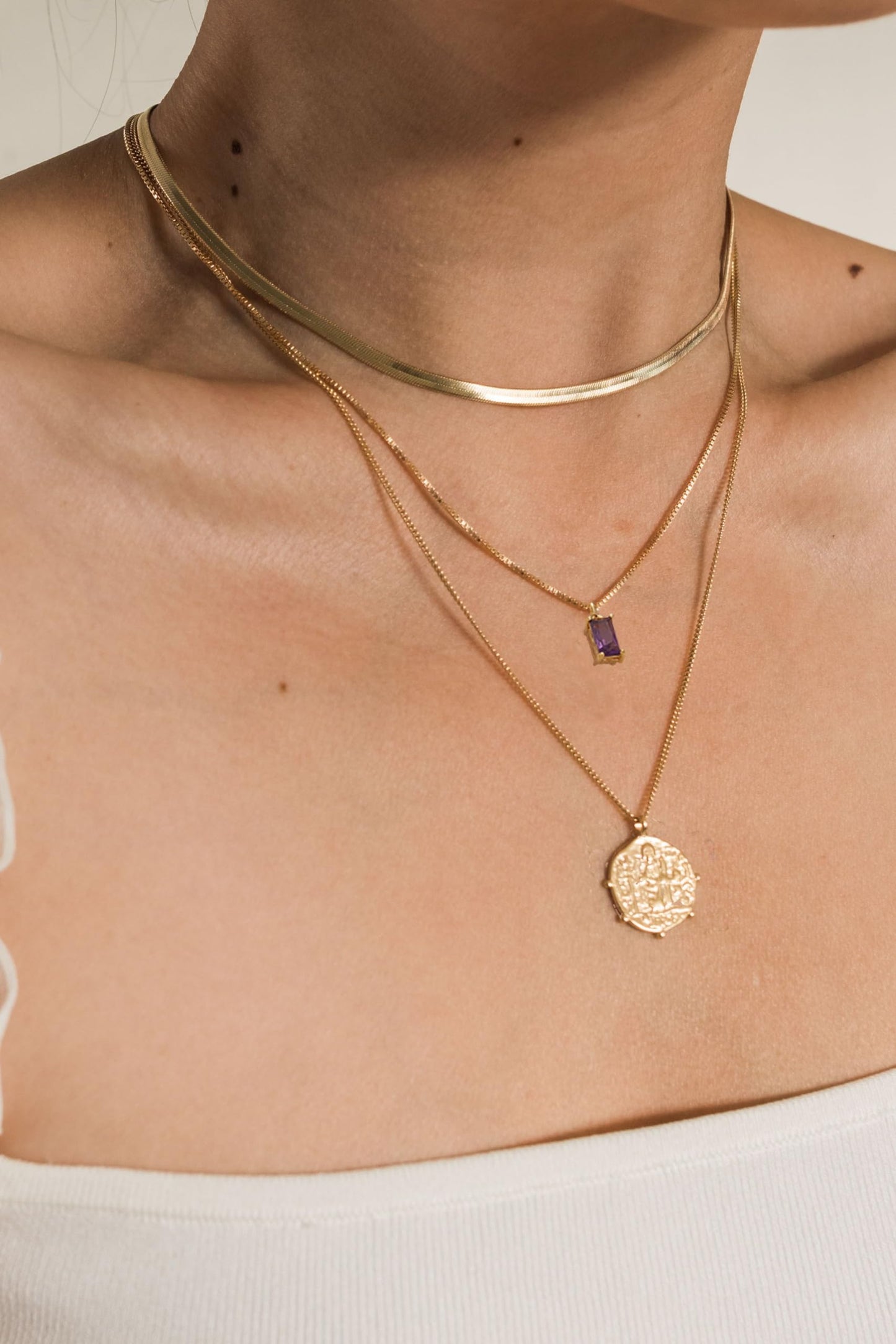 14K Gold Plated Emerald Birthstone Necklace for Women, Dainty Blue Green Cubic Zirconia Pendant Jewelry Gift