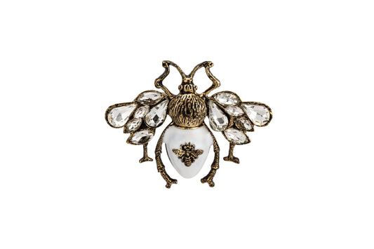 Vintage Gold Tone Rhinestone Glitter Flower Brooch Pin, Jewelry & Scarf Accessory