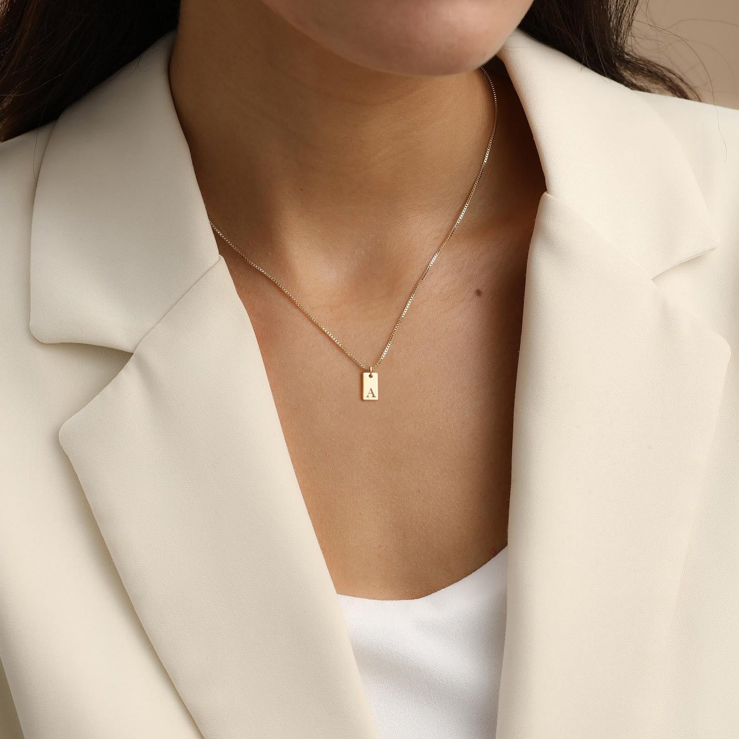 14K Gold Plated Initial Necklace for Women, Dainty Letter Pendant, Personalized Name Jewelry