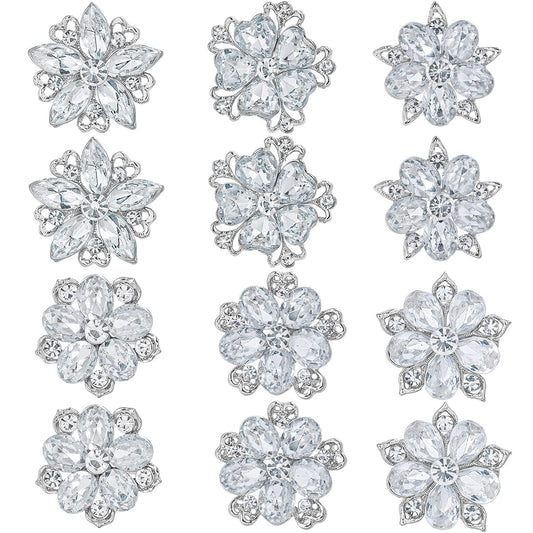 Rhinestone Feather Brooch Pin for Women & Men, Crystal Leaf Lapel Accessory for Dress, Hat, Bag, Suit & Wedding Jewelry