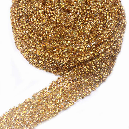 10 Yards 2.5mm Crystal AB Rhinestone Trim Close Chain for Sewing, Crafts, Wedding & Party Decorations