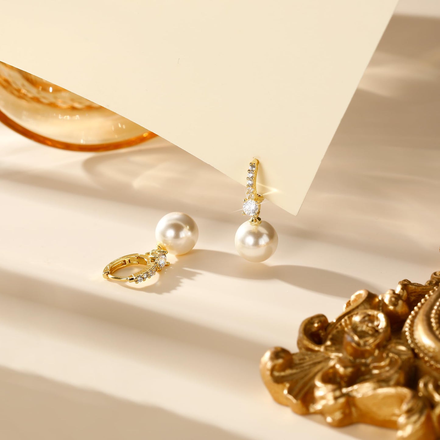 EPIRORA Sterling Silver Stud Earrings for Women Men - 3 Pairs 3mm Tiny Ball Stud Earrings Round CZ Earrings Pearl Earrings Set Cartilage Small Tragus Earrings