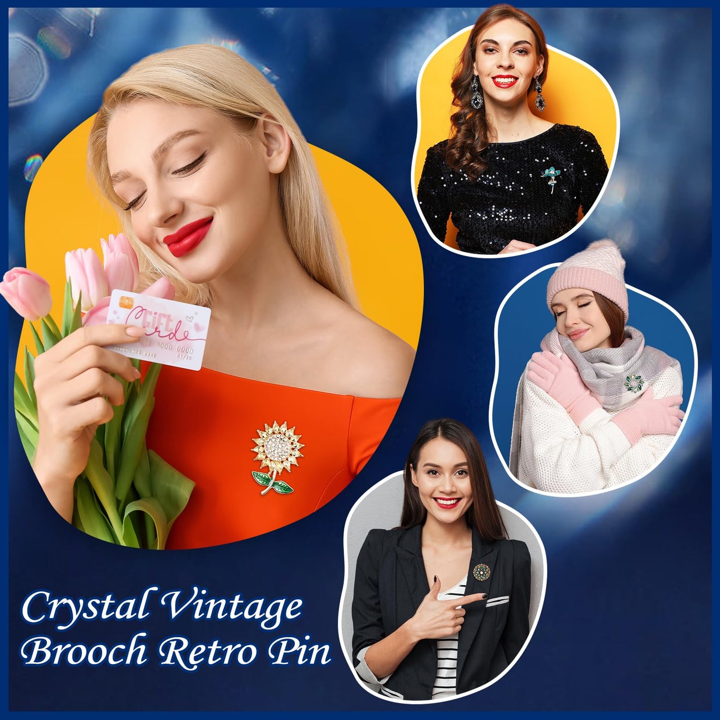 Elegant Flower Brooch Pin for Women, Feather Floral Lapel & Hairpin Accessory for Wedding, Party, Banquet & Ceremony, Vintage Jewelry Gift