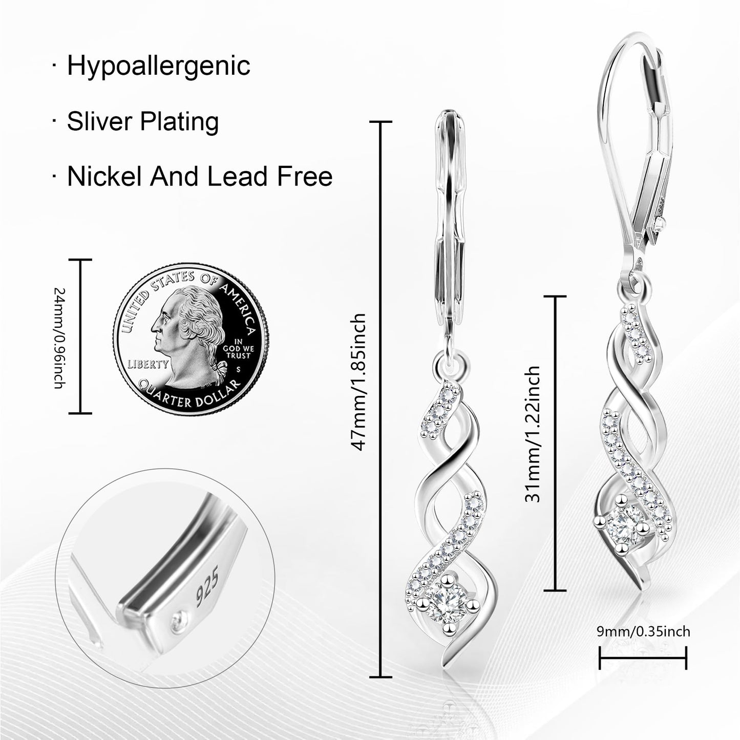 1.25CT 925 Sterling Silver Round Solitaire Cubic Zirconia Engagement Ring, Halo Promise Ring, Size 3-13