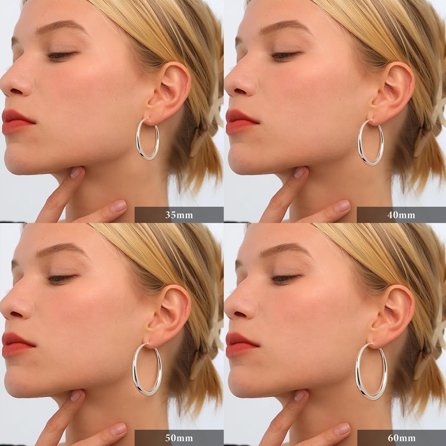 316L Surgical Stainless Steel Huggie Hoop Earrings, 6-14mm Hypoallergenic Hinged Sleeper Hoops for Men & Women