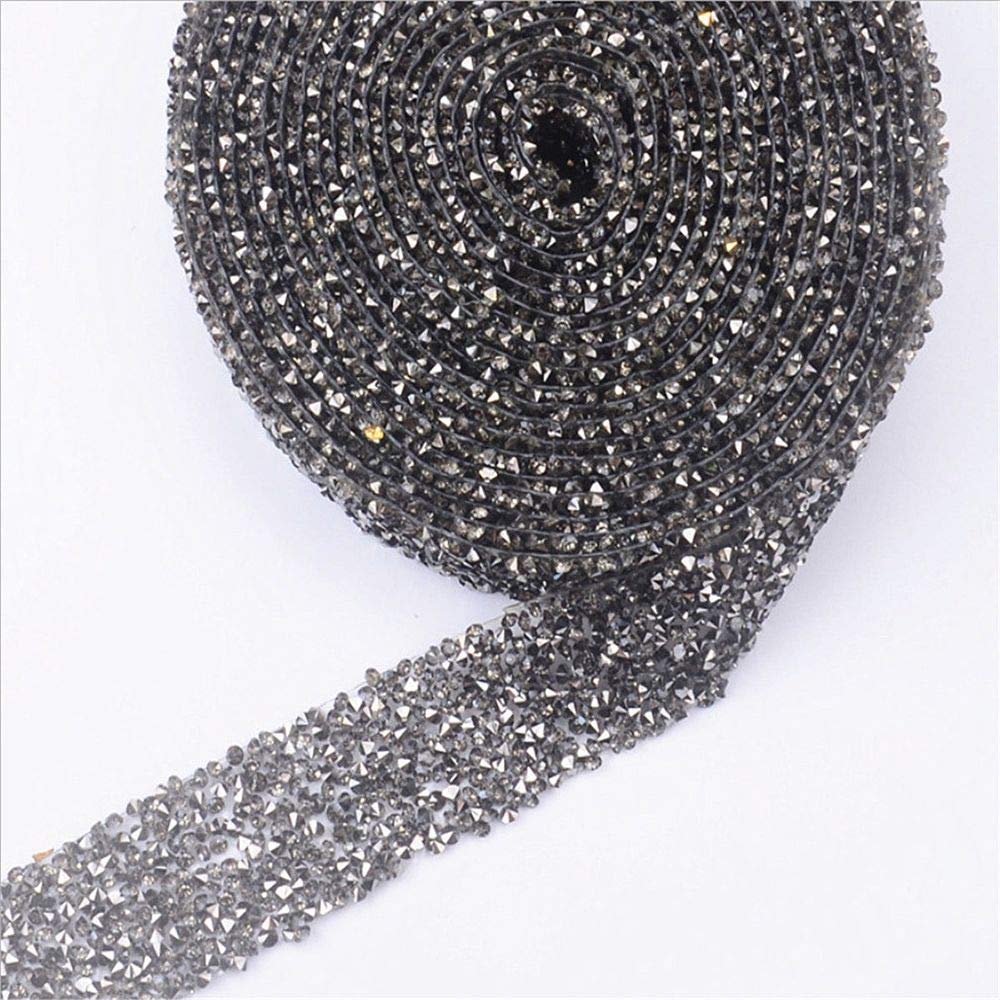 10 Yards 2mm Crystal AB Rhinestone Trim Close Chain for Sewing, Crafts, Wedding & Party Decorations