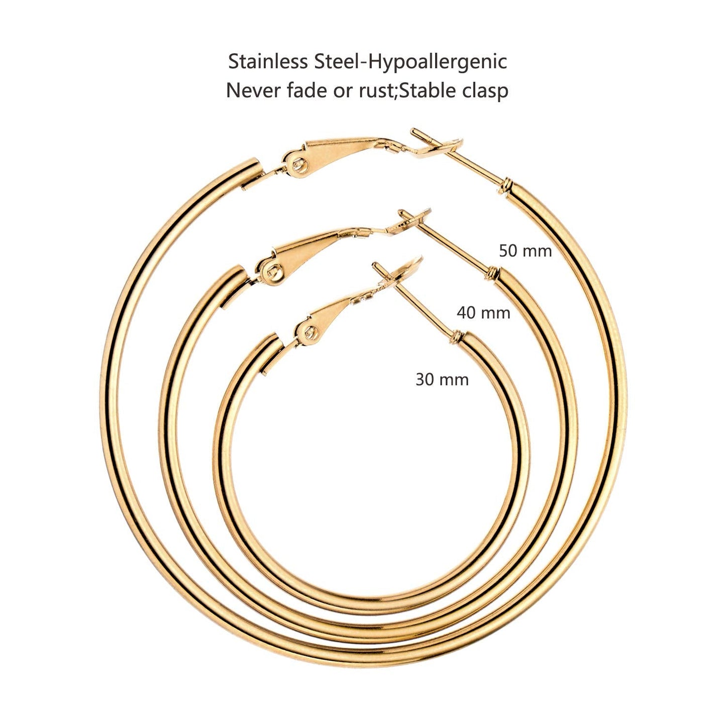 5 Pairs 14K Gold Plated Huggie Hoop Earrings for Women, Lightweight Hypoallergenic Small Hoops, Non-Tarnish Stackable Set