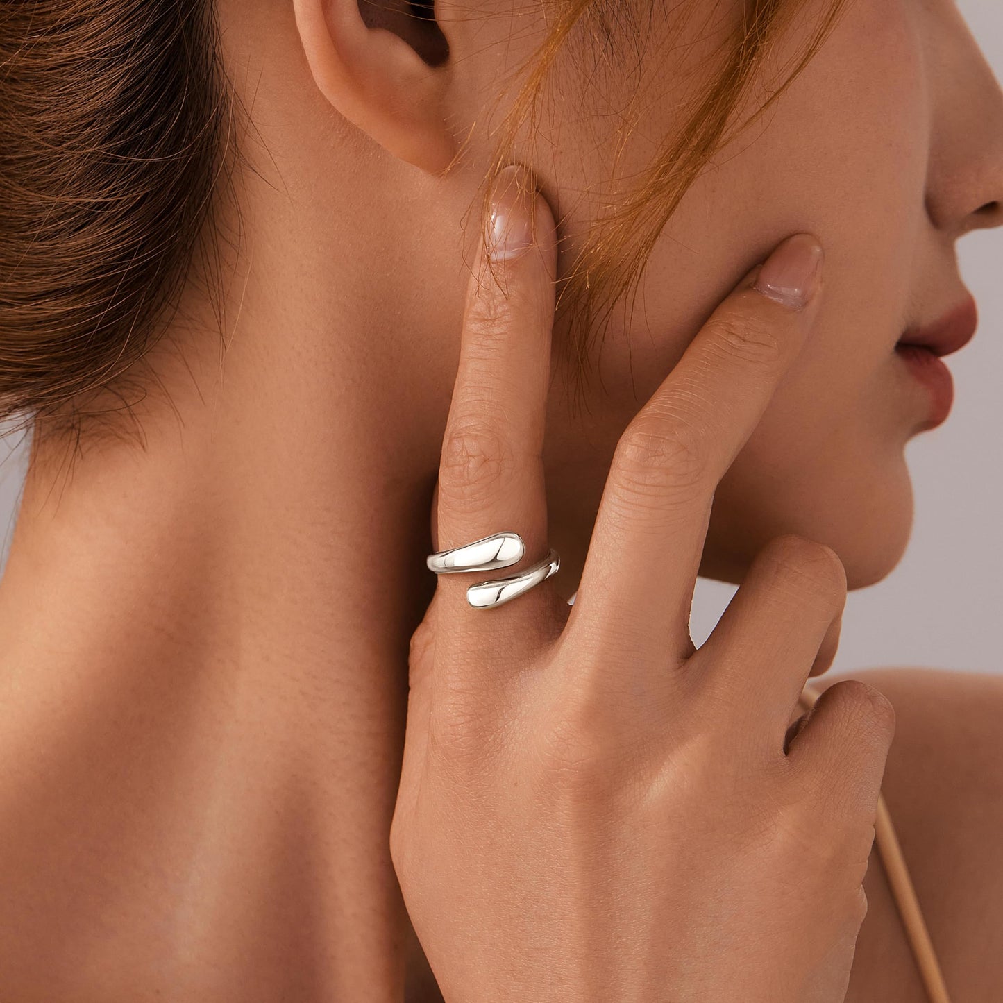 Non Tarnish Gold Chunky Rings for Women, Adjustable Dome Statement Rings, Stacking Silver Eternity Wedding Bands, Mixed Metal Jewelry Size 3-13