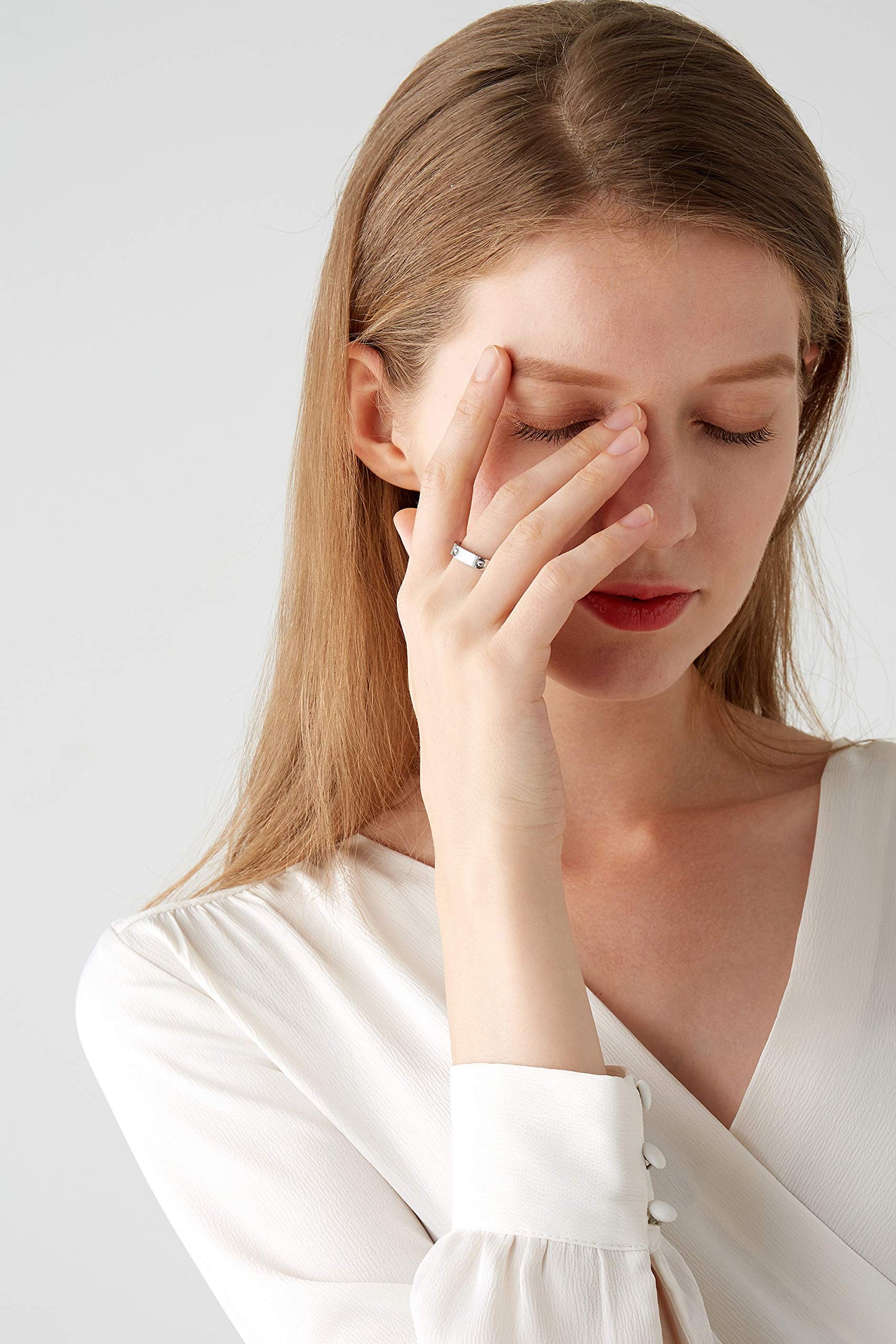 PDWZNBA 18K Gold-Plated Stainless Steel Love Friendship Promise Ring, Wedding Band Jewelry Gift for Women