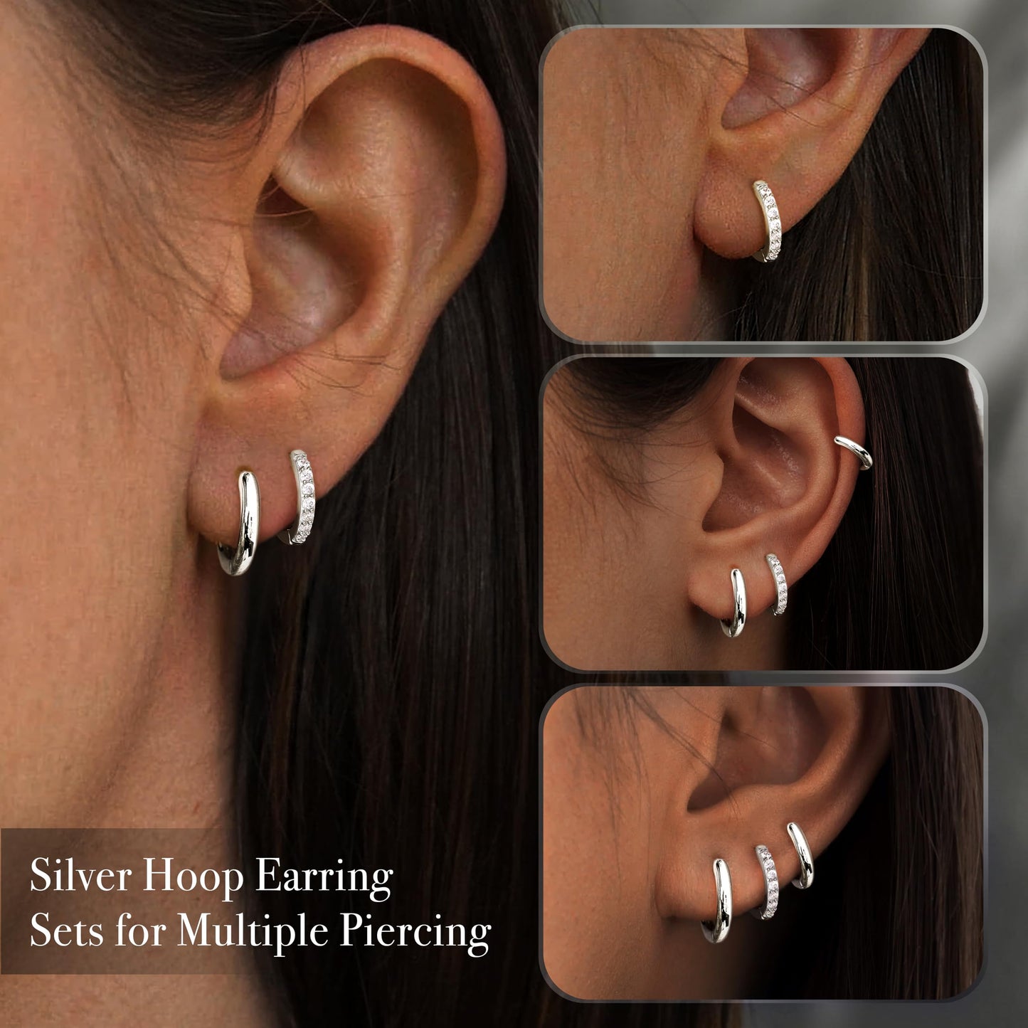 Small Gold Huggie Hoop Earrings Set for Women & Men, 14K Gold Plated Hypoallergenic Cartilage Hoops, Lightweight Dainty Jewelry Gift for Multiple Piercings