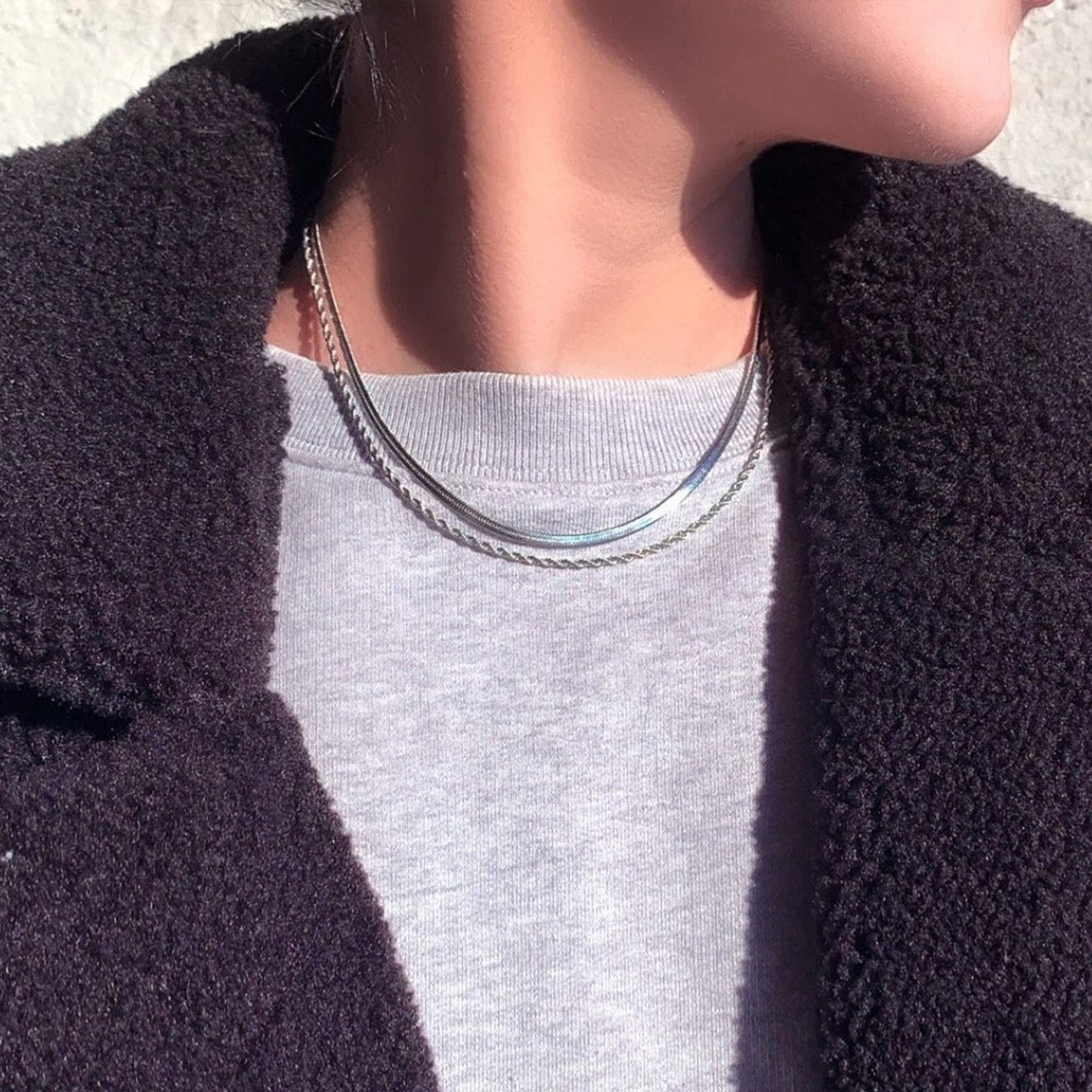 0.8mm Sterling Silver Box Chain Necklace for Women, Thin Adjustable Chain in Silver or Yellow Gold, 16-30 Inches