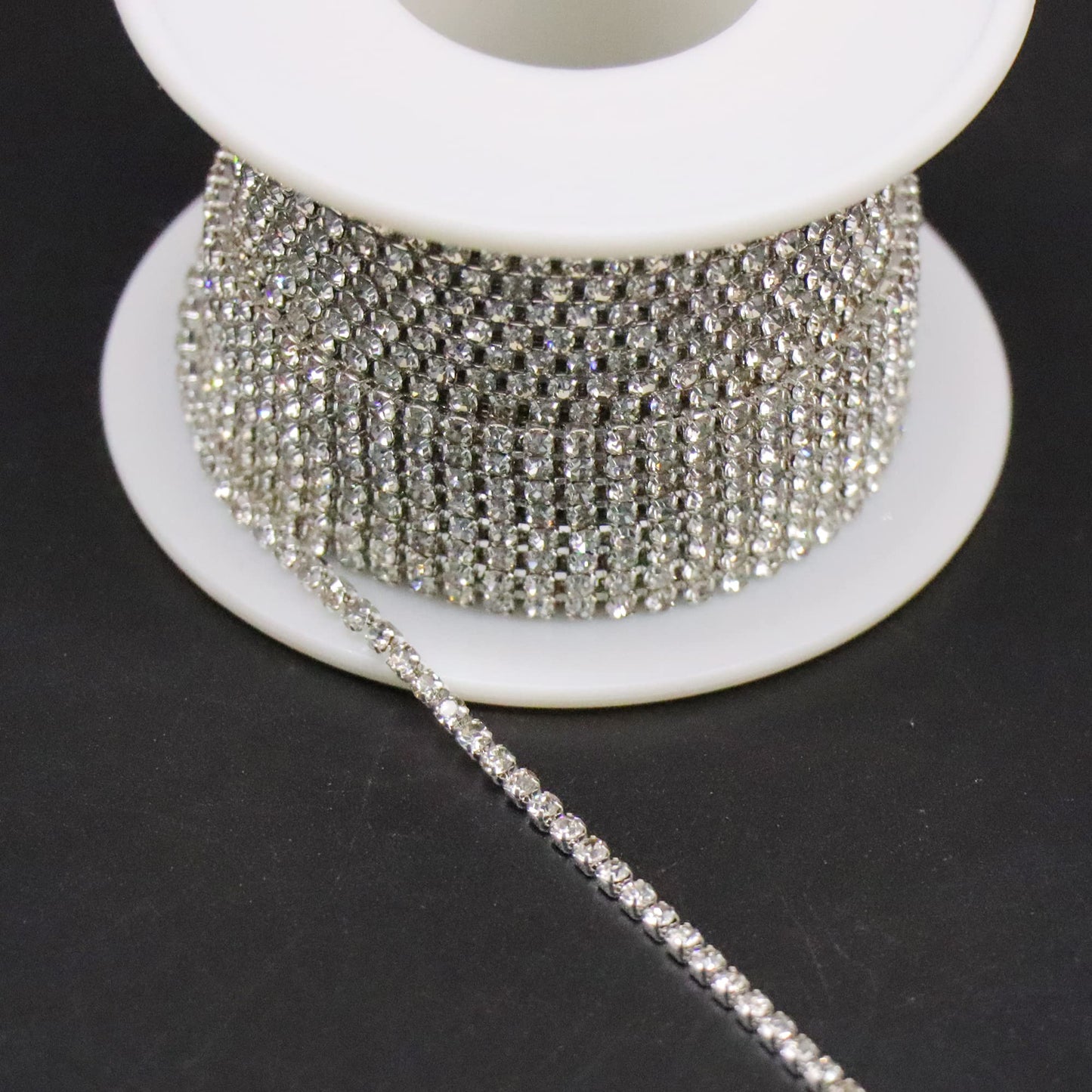 10 Yards 2mm Dark Purple Rhinestone Chain Trim Roll for Sewing, Crafts & Decorative Projects