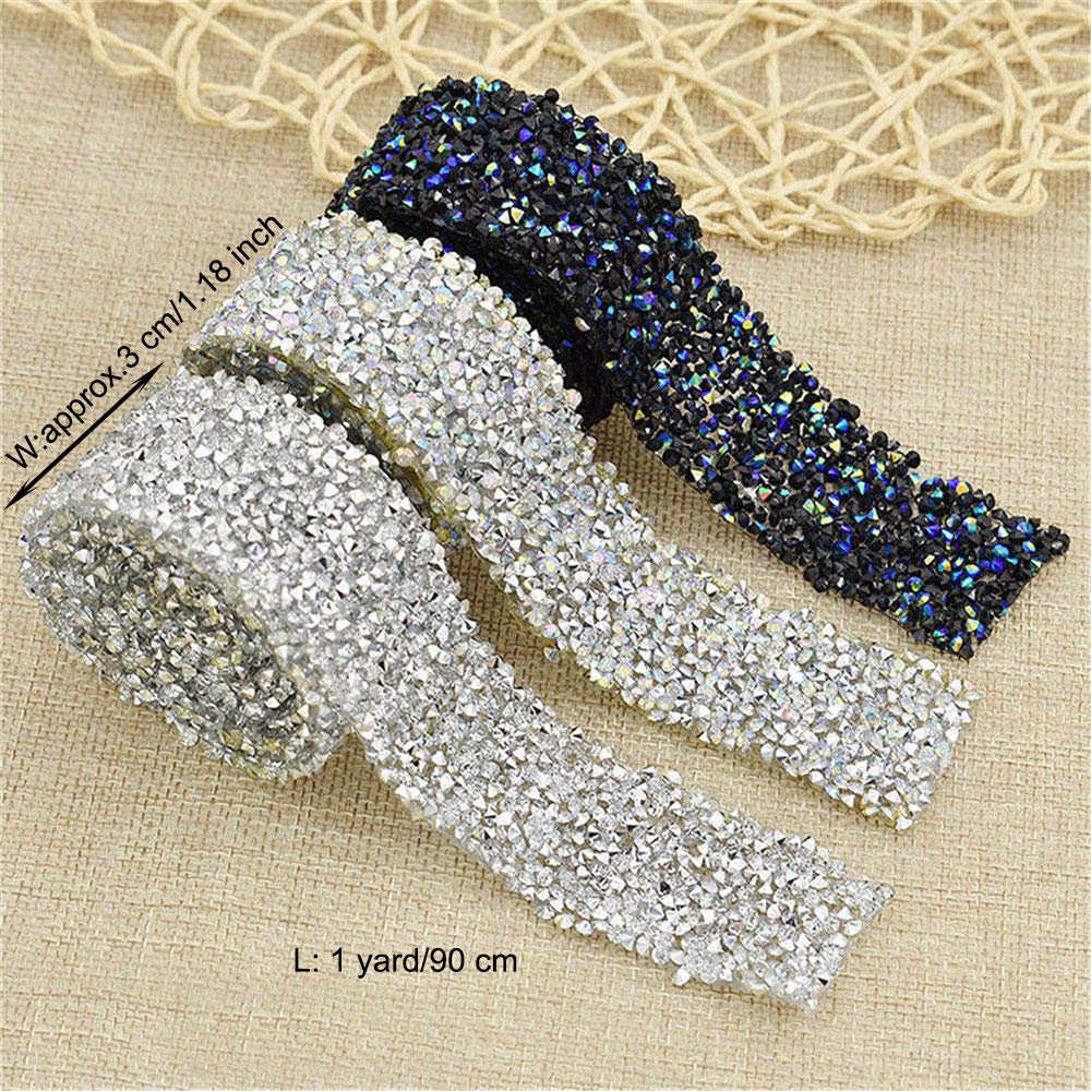 10 Yards 2mm Crystal AB Rhinestone Chain Trim Roll with Silver Base for Sewing, Crafts & Decorations