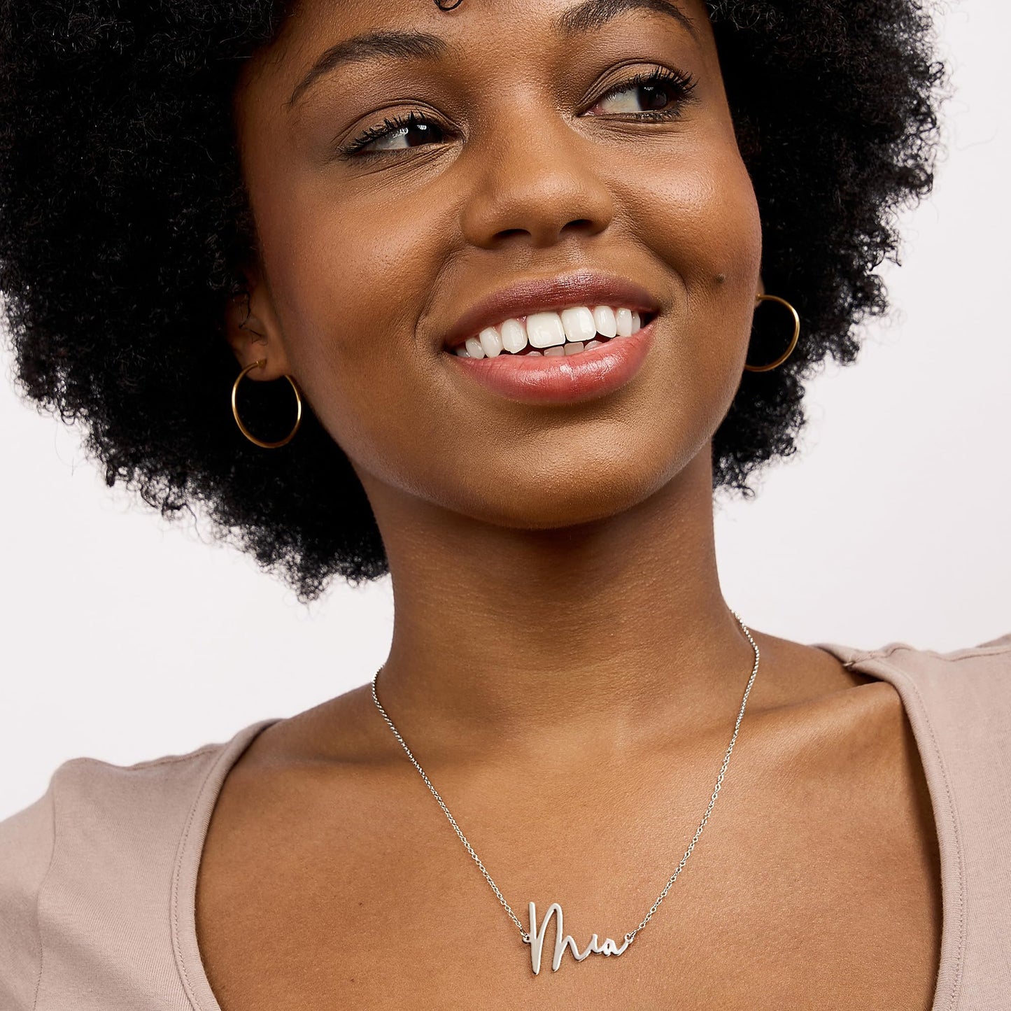 Personalized Name Necklace for Women, Custom Sterling Silver or Gold Pendant, Customized with Any Name or Word