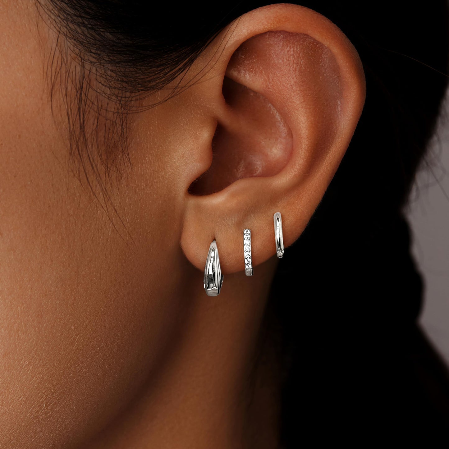 Small Sterling Silver Huggie Hoop Earrings Set for Women, 14K Gold Plated Mini Hoops, Hypoallergenic Dainty Cartilage & Multiple Piercing Jewelry Gift