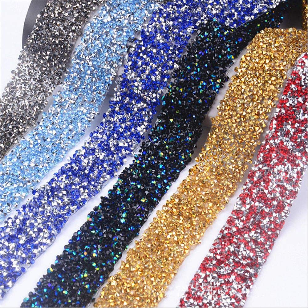 10 Yards 2mm Crystal Rhinestone Trim Close Chain for Sewing, Crafts, Wedding & Party Decorations