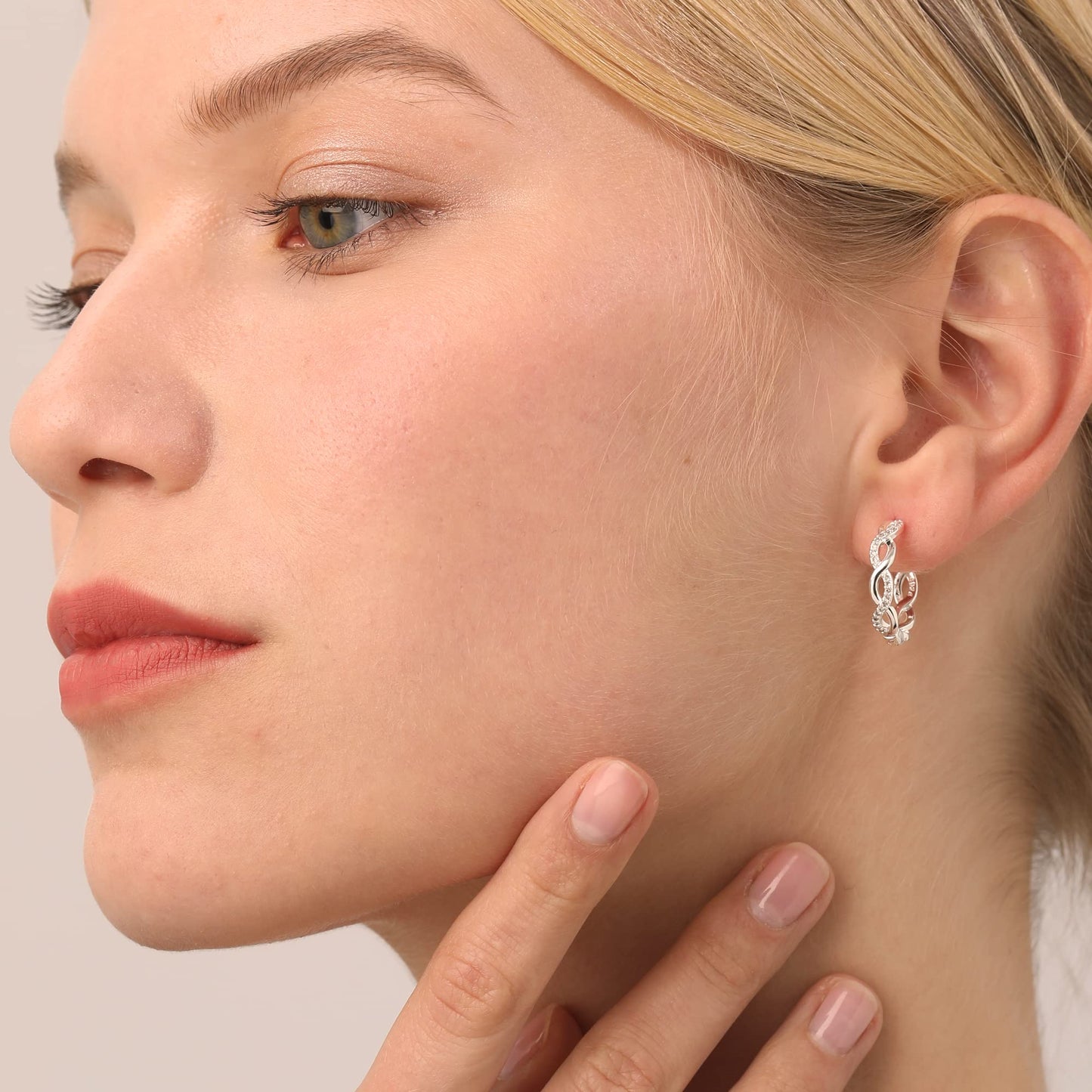 925 Sterling Silver Twisted Hoop Earrings for Women, Lightweight Cubic Zirconia Hoops, Hypoallergenic, 20-60mm